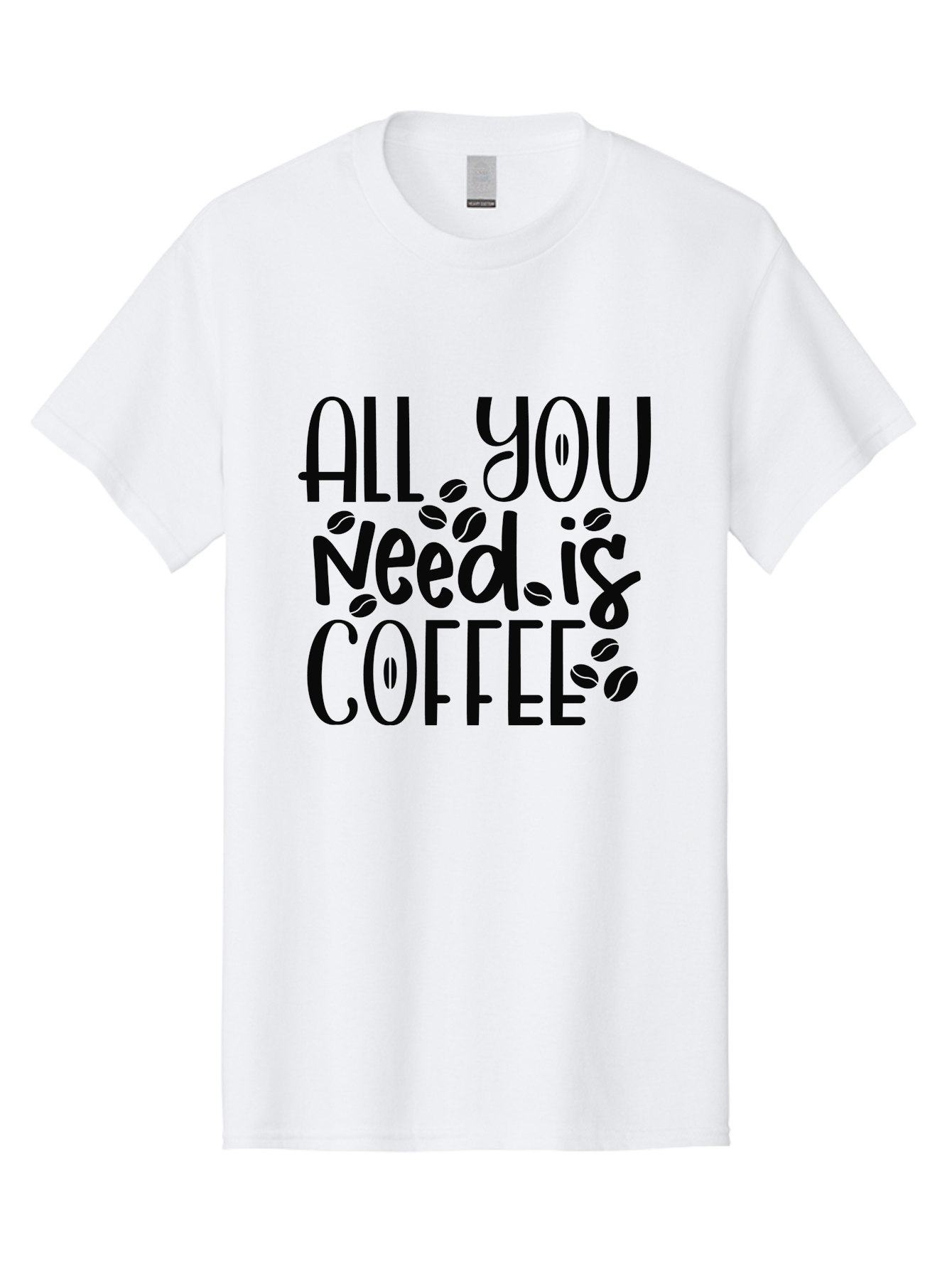 All-You-Need-Is-Coffee Men'S Graphic Tee, 100% Cotton, Comfortable Casual Summer Wear, Machine Washable, Coffee Lover Quote, Coffee Beans, Caffeine Fix, Coffee Motivation, Coffee Inspiration, Coffee Culture, Coffee Quote Aad356