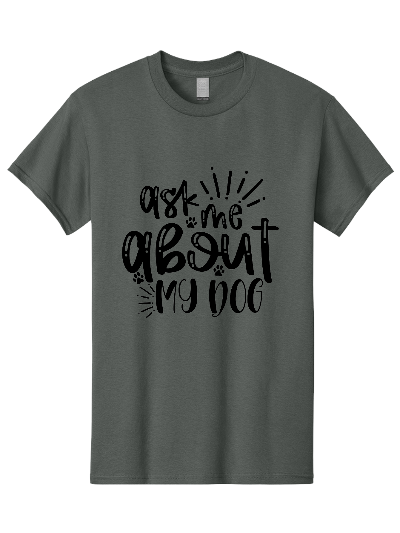 Ask-Me-About-My-Dog Men'S Graphic Tee, 100% Cotton, Comfortable Casual Summer Wear, Machine Washable, Dog Lover Quote, Pet Owner, Dog Mom, Dog Dad, Pet Parent, Dog Enthusiast, Paw Print, Funny Dog Saying, Dog Quote Aad357