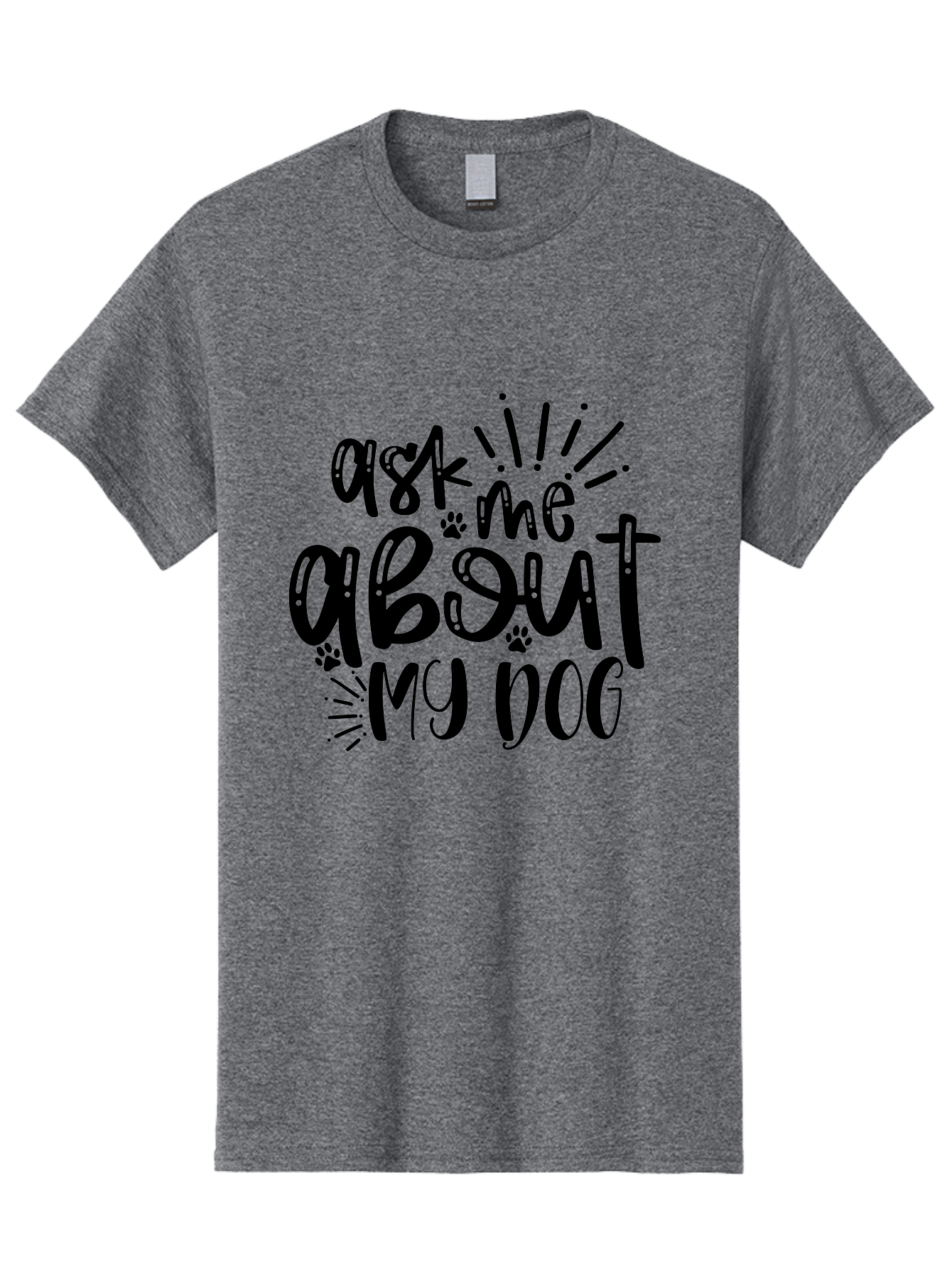Ask-Me-About-My-Dog Men'S Graphic Tee, 100% Cotton, Comfortable Casual Summer Wear, Machine Washable, Dog Lover Quote, Pet Owner, Dog Mom, Dog Dad, Pet Parent, Dog Enthusiast, Paw Print, Funny Dog Saying, Dog Quote Aad357