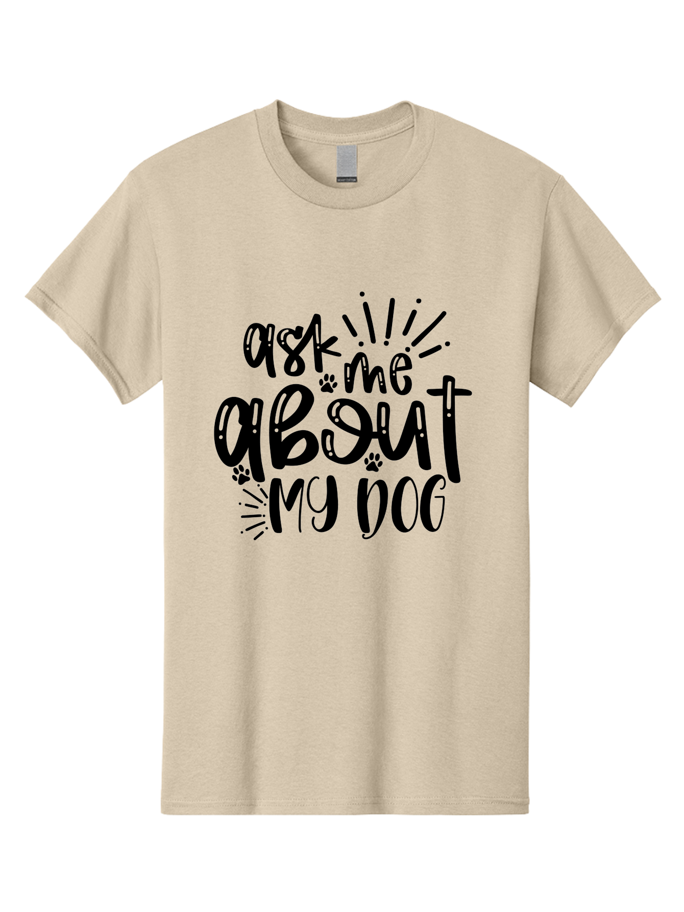 Ask-Me-About-My-Dog Men'S Graphic Tee, 100% Cotton, Comfortable Casual Summer Wear, Machine Washable, Dog Lover Quote, Pet Owner, Dog Mom, Dog Dad, Pet Parent, Dog Enthusiast, Paw Print, Funny Dog Saying, Dog Quote Aad357
