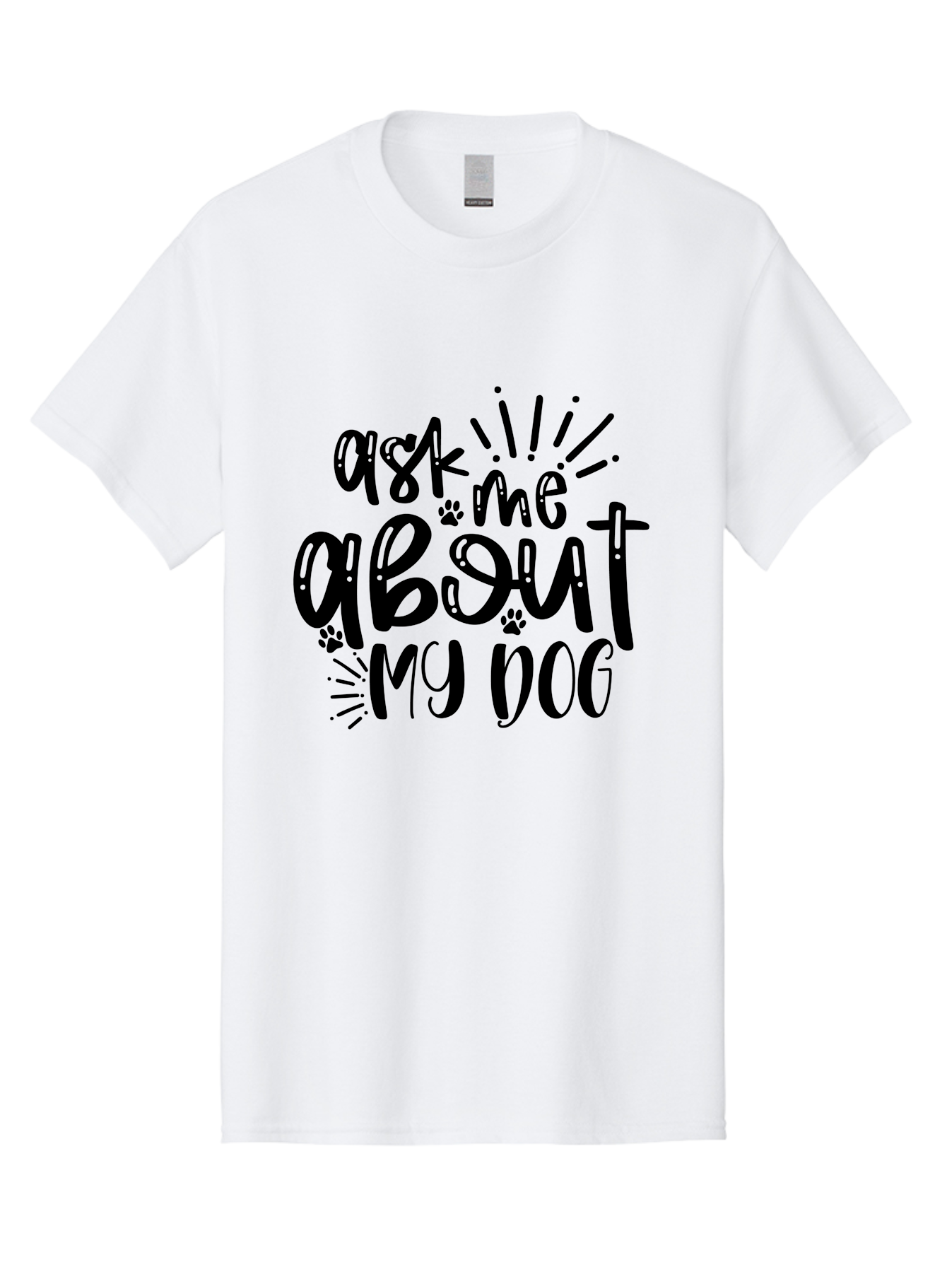 Ask-Me-About-My-Dog Men'S Graphic Tee, 100% Cotton, Comfortable Casual Summer Wear, Machine Washable, Dog Lover Quote, Pet Owner, Dog Mom, Dog Dad, Pet Parent, Dog Enthusiast, Paw Print, Funny Dog Saying, Dog Quote Aad357