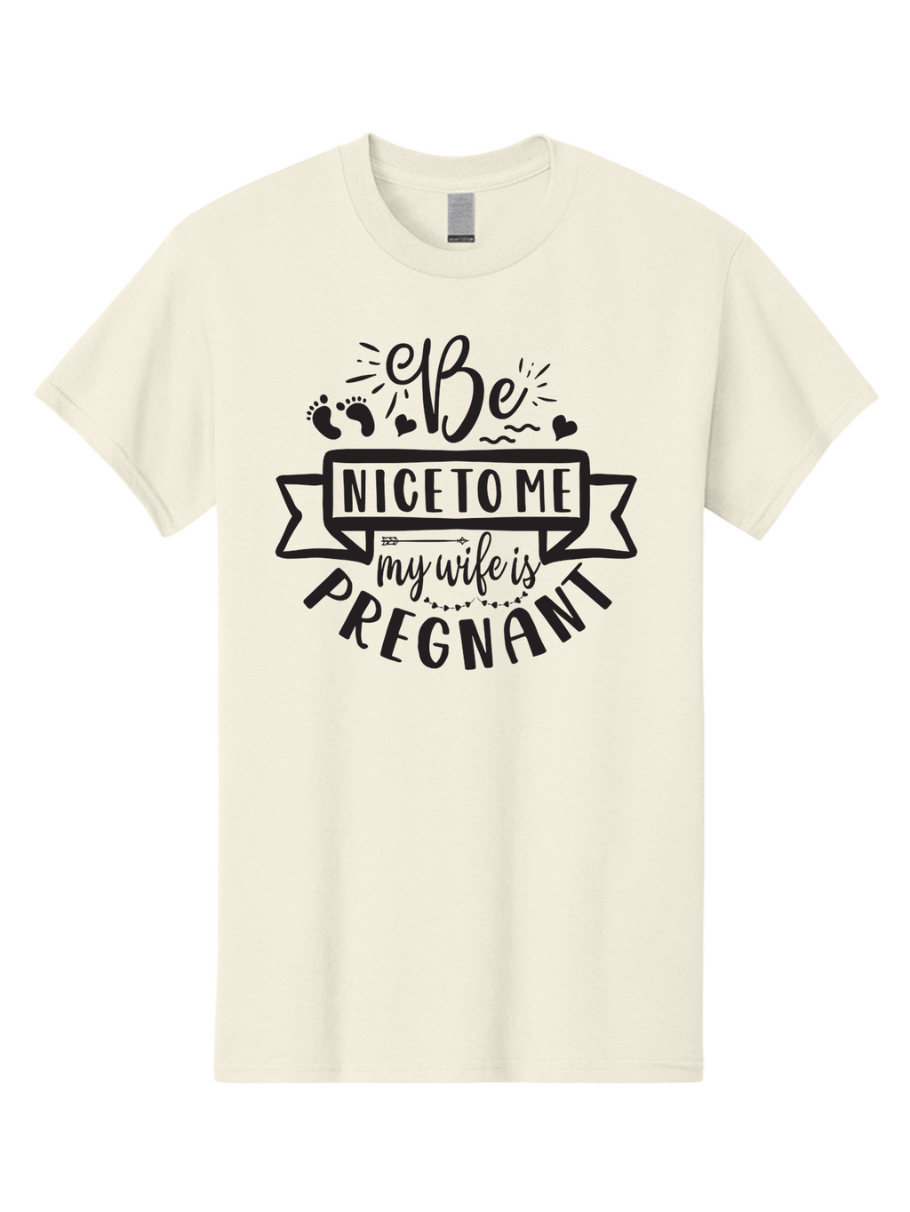 Be-Nice-To-Me-My-Wife-Is-Pregnant Men'S Graphic Tee, 100% Cotton, Comfortable Casual Summer Wear, Machine Washable, Pregnancy Announcement, Expectant Mother, Baby On The Way, Husband Humor, Cute Design, Funny T-Shirt, Pregnancy Reveal, Aad362