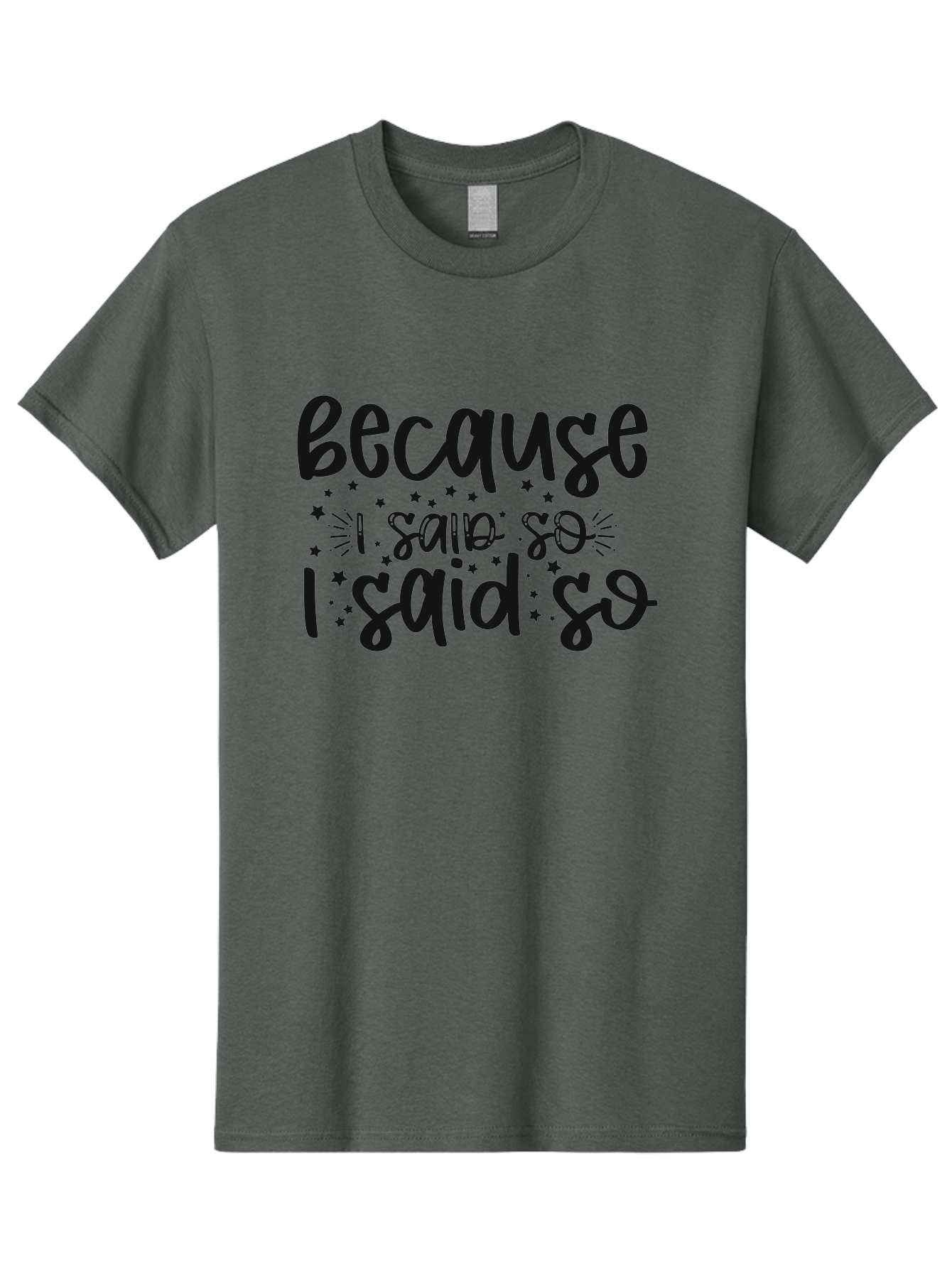 Because-I-Said-So Men'S Graphic Tee, 100% Cotton, Comfortable Casual Summer Wear, Machine Washable, Funny Quotes, Sassy Phrases, Playful Designs, Humorous Sayings, Starry Typography, Whimsical Art, Comedic Expression Aad363