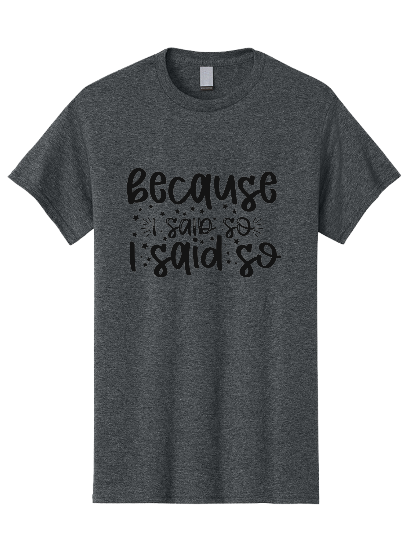 Because-I-Said-So Men'S Graphic Tee, 100% Cotton, Comfortable Casual Summer Wear, Machine Washable, Funny Quotes, Sassy Phrases, Playful Designs, Humorous Sayings, Starry Typography, Whimsical Art, Comedic Expression Aad363