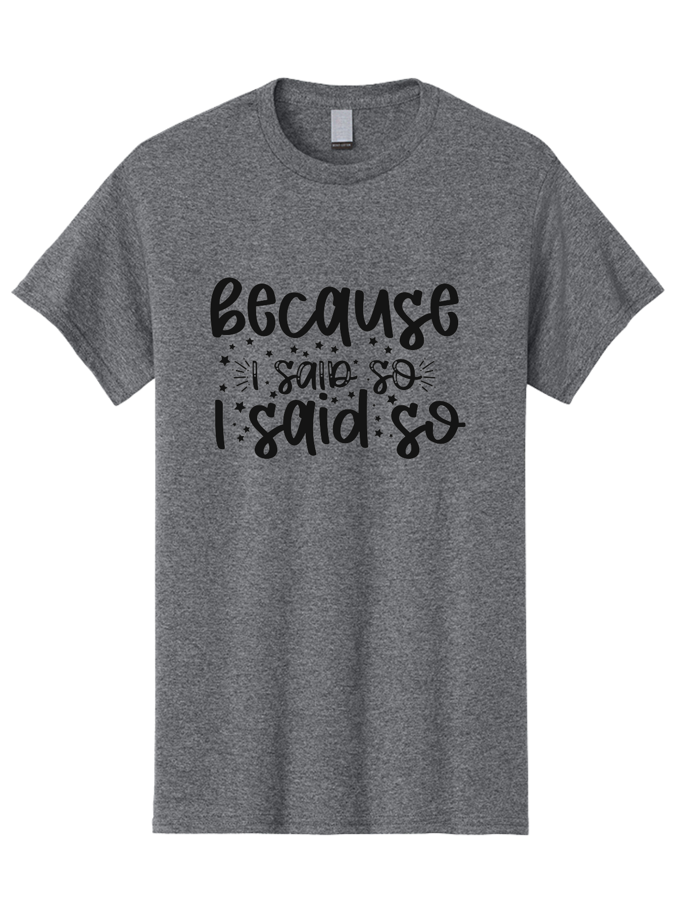 Because-I-Said-So Men'S Graphic Tee, 100% Cotton, Comfortable Casual Summer Wear, Machine Washable, Funny Quotes, Sassy Phrases, Playful Designs, Humorous Sayings, Starry Typography, Whimsical Art, Comedic Expression Aad363