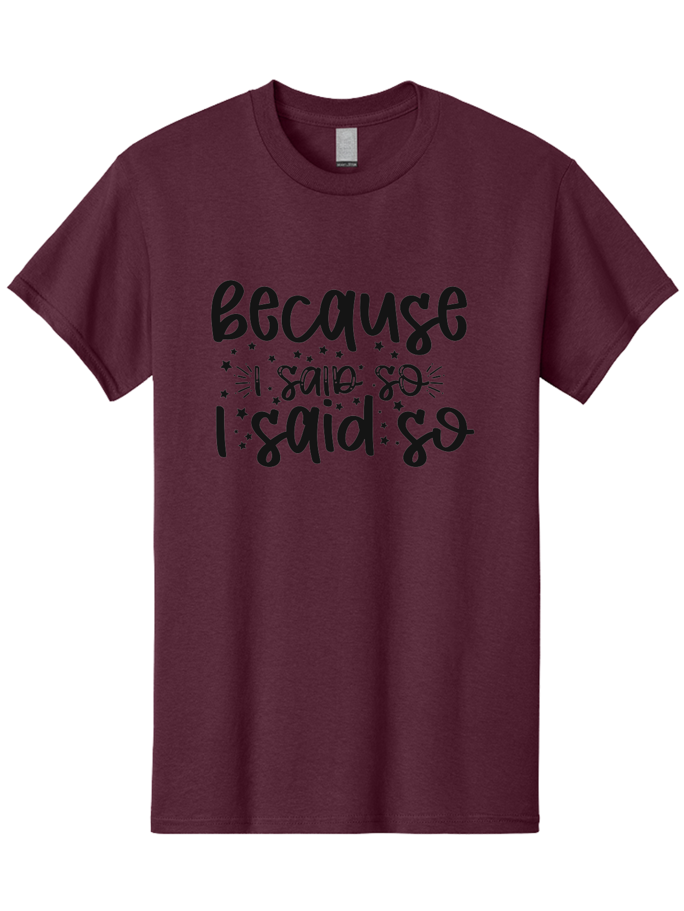 Because-I-Said-So Men'S Graphic Tee, 100% Cotton, Comfortable Casual Summer Wear, Machine Washable, Funny Quotes, Sassy Phrases, Playful Designs, Humorous Sayings, Starry Typography, Whimsical Art, Comedic Expression Aad363