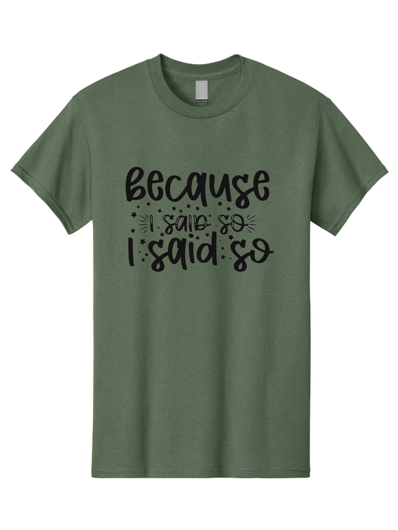 Because-I-Said-So Men'S Graphic Tee, 100% Cotton, Comfortable Casual Summer Wear, Machine Washable, Funny Quotes, Sassy Phrases, Playful Designs, Humorous Sayings, Starry Typography, Whimsical Art, Comedic Expression Aad363
