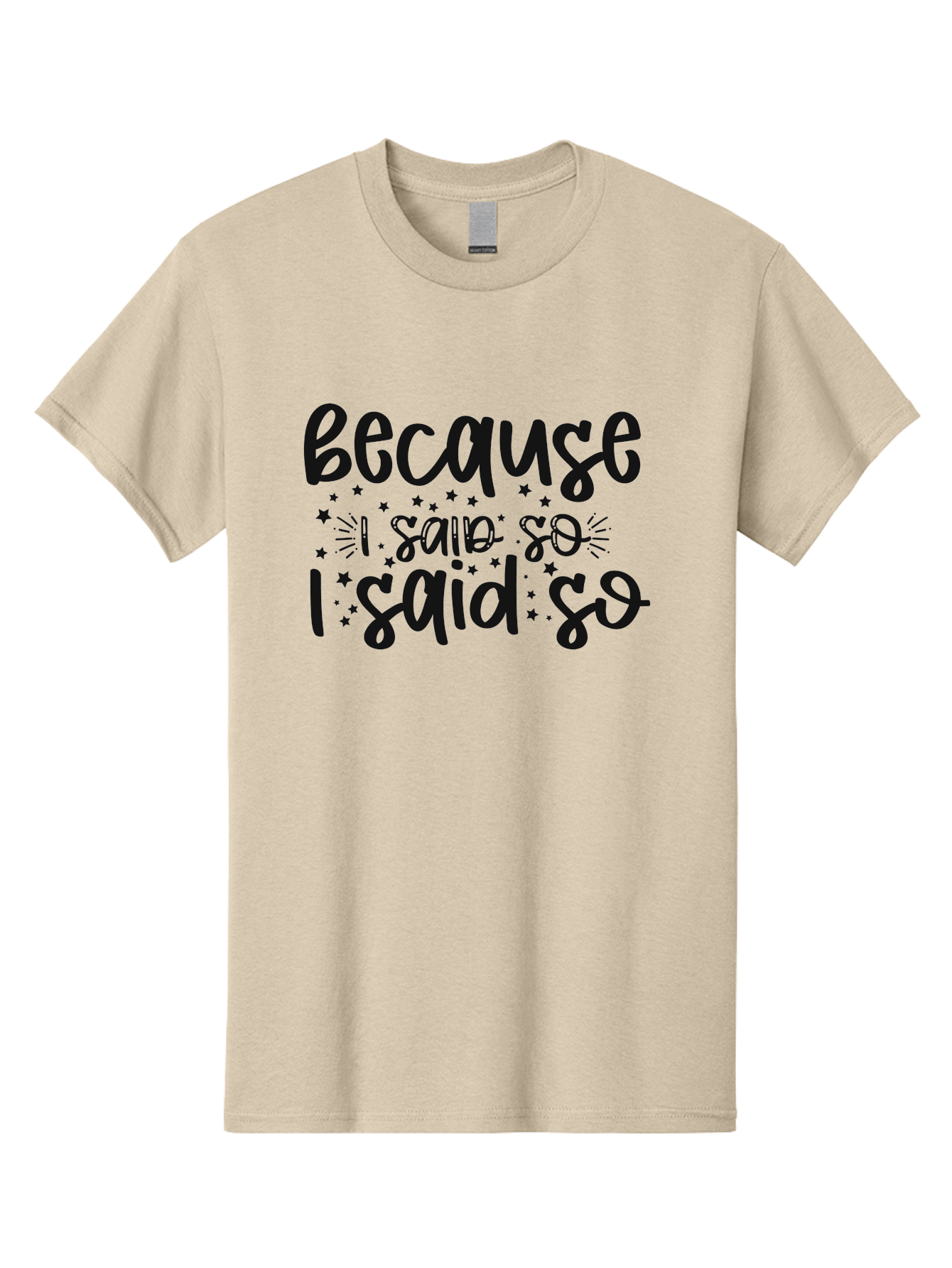 Because-I-Said-So Men'S Graphic Tee, 100% Cotton, Comfortable Casual Summer Wear, Machine Washable, Funny Quotes, Sassy Phrases, Playful Designs, Humorous Sayings, Starry Typography, Whimsical Art, Comedic Expression Aad363