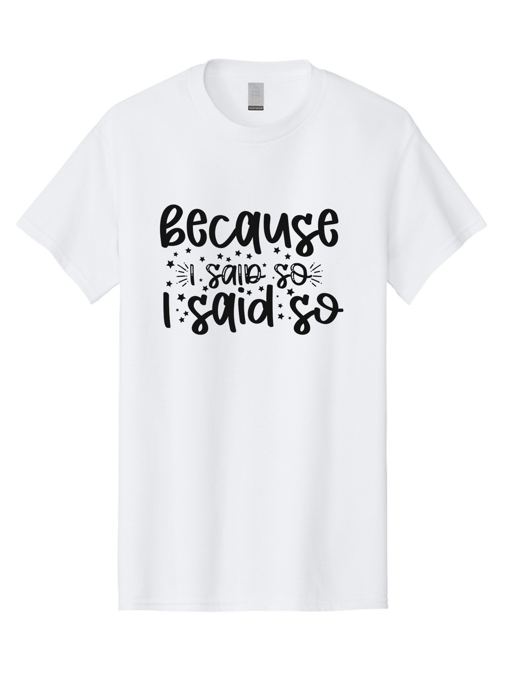 Because-I-Said-So Men'S Graphic Tee, 100% Cotton, Comfortable Casual Summer Wear, Machine Washable, Funny Quotes, Sassy Phrases, Playful Designs, Humorous Sayings, Starry Typography, Whimsical Art, Comedic Expression Aad363