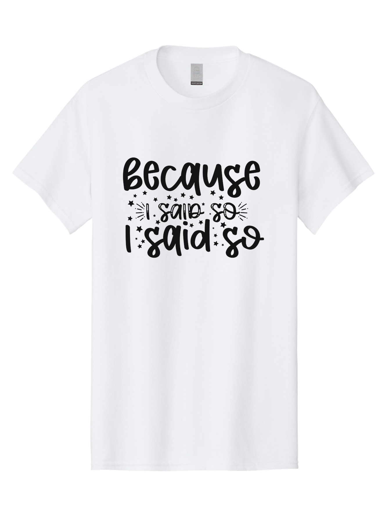 Because-I-Said-So Men'S Graphic Tee, 100% Cotton, Comfortable Casual Summer Wear, Machine Washable, Funny Quotes, Sassy Phrases, Playful Designs, Humorous Sayings, Starry Typography, Whimsical Art, Comedic Expression Aad363