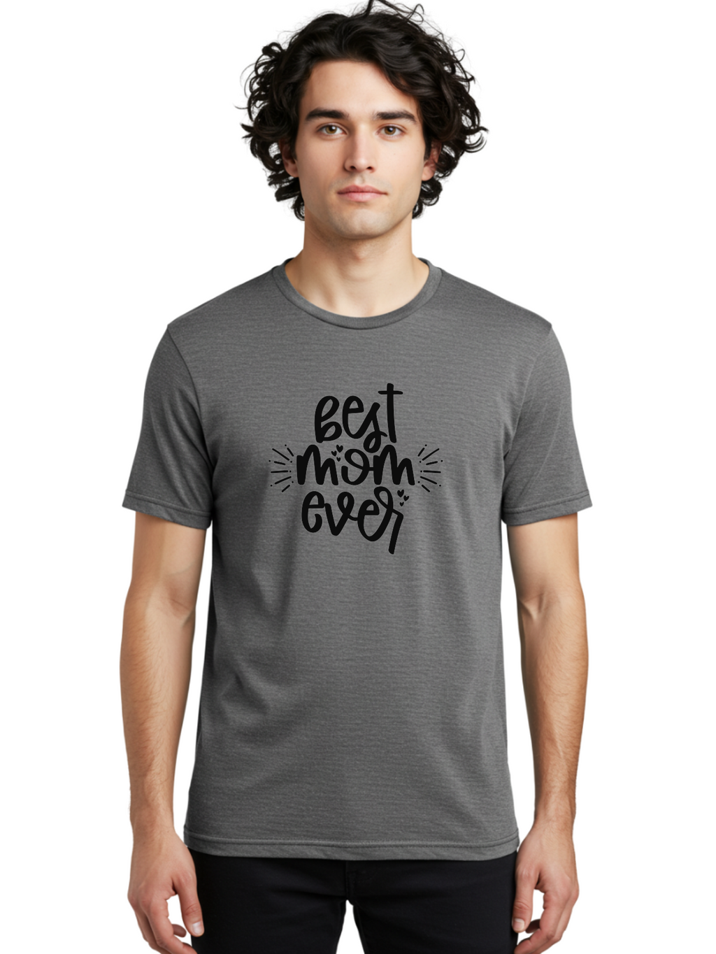 Best-Mom-Ever Men'S Graphic Tee, 100% Cotton, Comfortable Casual Summer Wear, Machine Washable, Handwritten Font, Best Mom Ever, Mother'S Day Gift, Heartwarming Message, Love, Gratitude, Celebration, Appreciation, Mothers Day, Mom'S Love Aad364