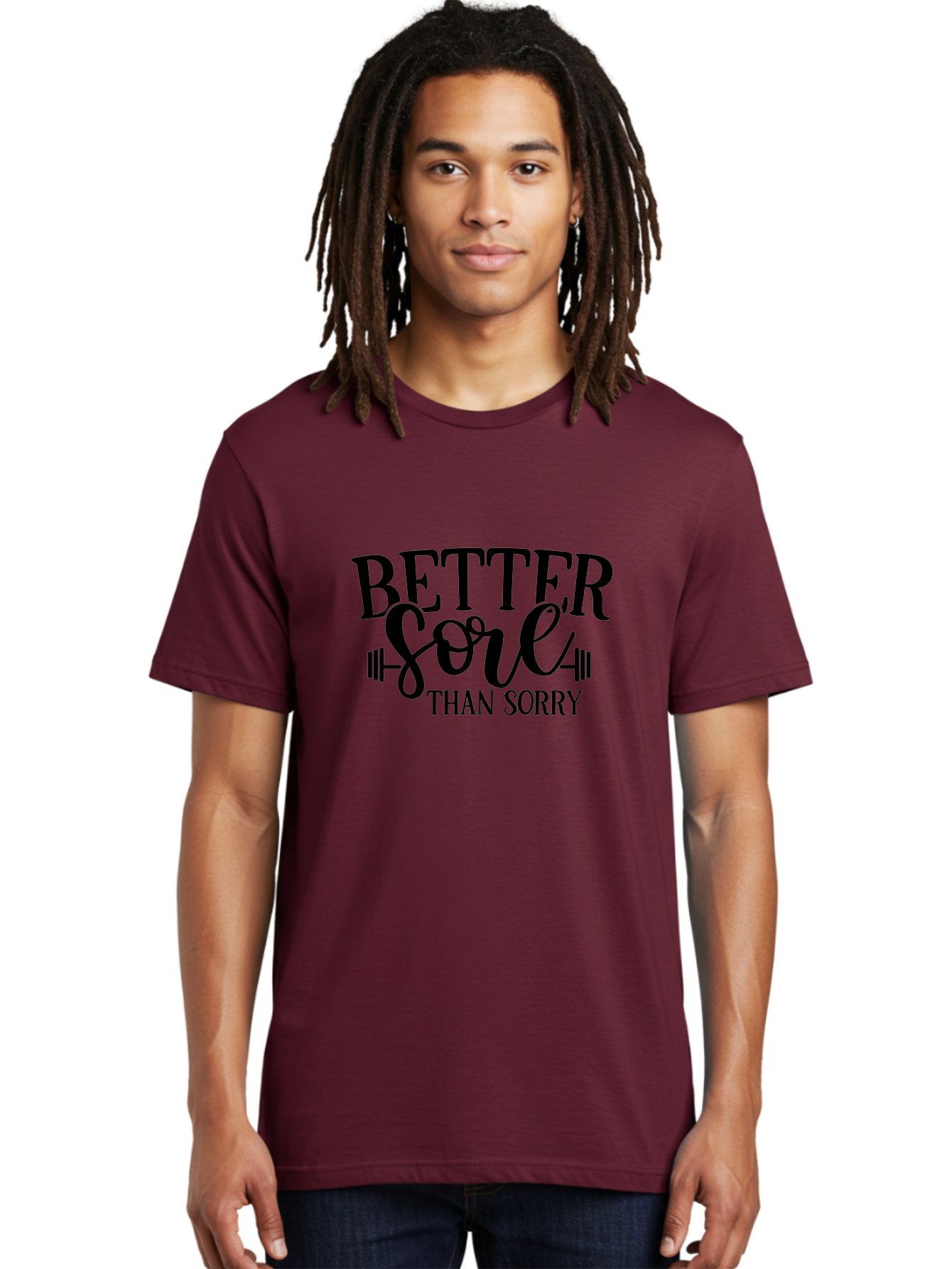 Better-Sore-Than-Sorry Men'S Graphic Tee, 100% Cotton, Comfortable Casual Summer Wear, Machine Washable, Motivational Quote, Fitness Inspiration, Gym Motivation, Workout Quotes, Weightlifting, Strength Training, Fitness Goals Aad365