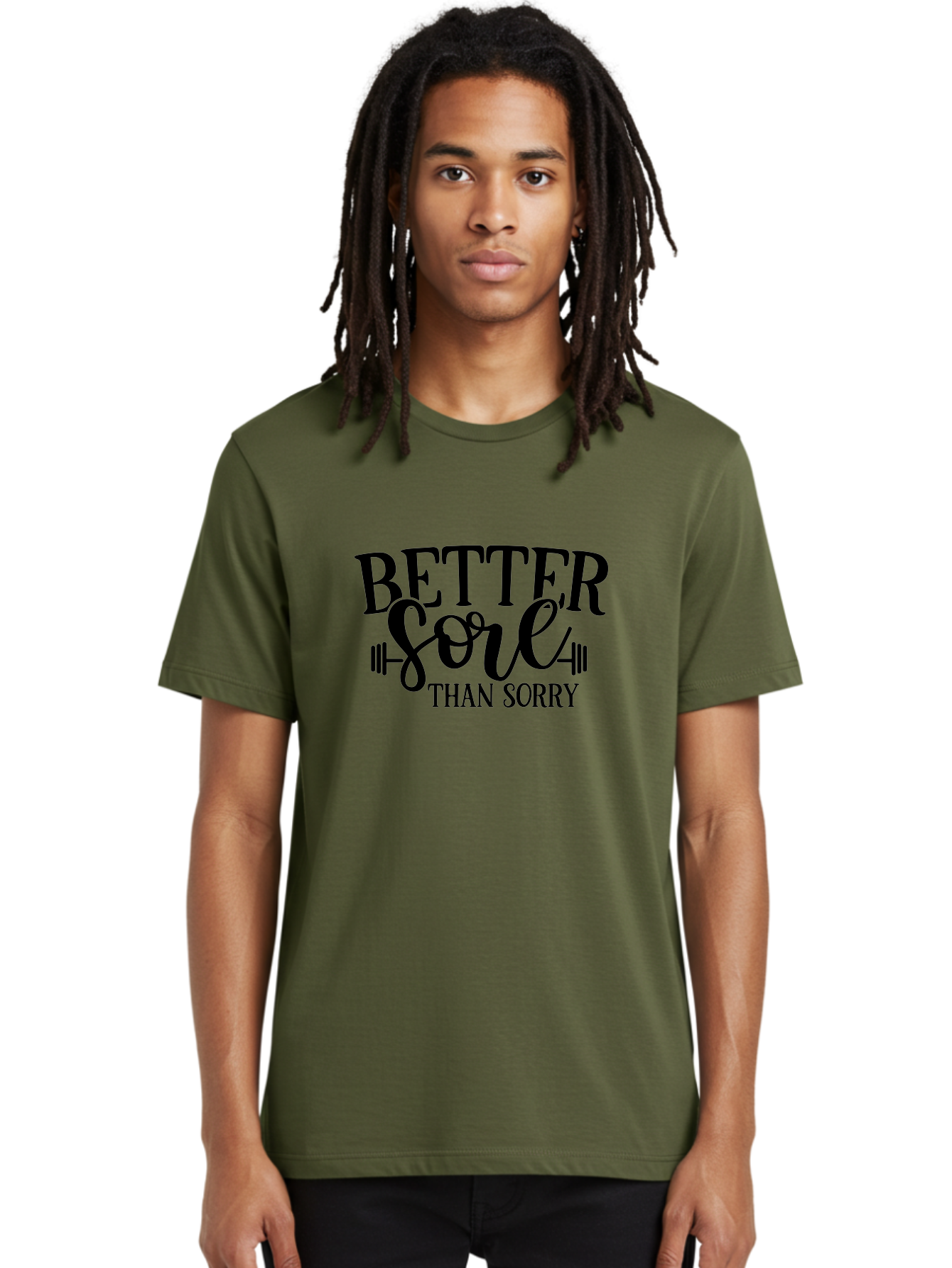 Better-Sore-Than-Sorry Men'S Graphic Tee, 100% Cotton, Comfortable Casual Summer Wear, Machine Washable, Motivational Quote, Fitness Inspiration, Gym Motivation, Workout Quotes, Weightlifting, Strength Training, Fitness Goals Aad365