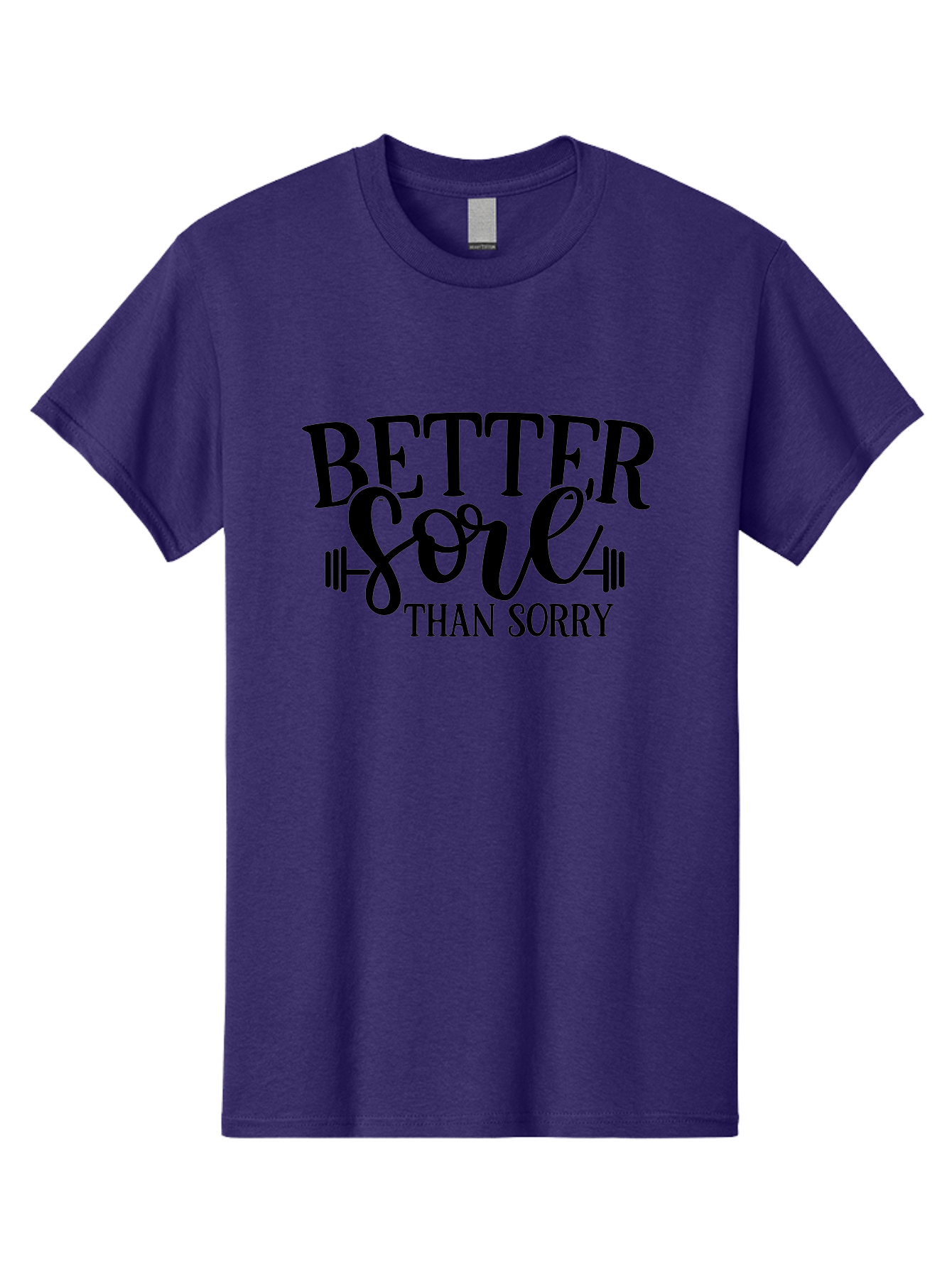 Better-Sore-Than-Sorry Men'S Graphic Tee, 100% Cotton, Comfortable Casual Summer Wear, Machine Washable, Motivational Quote, Fitness Inspiration, Gym Motivation, Workout Quotes, Weightlifting, Strength Training, Fitness Goals Aad365