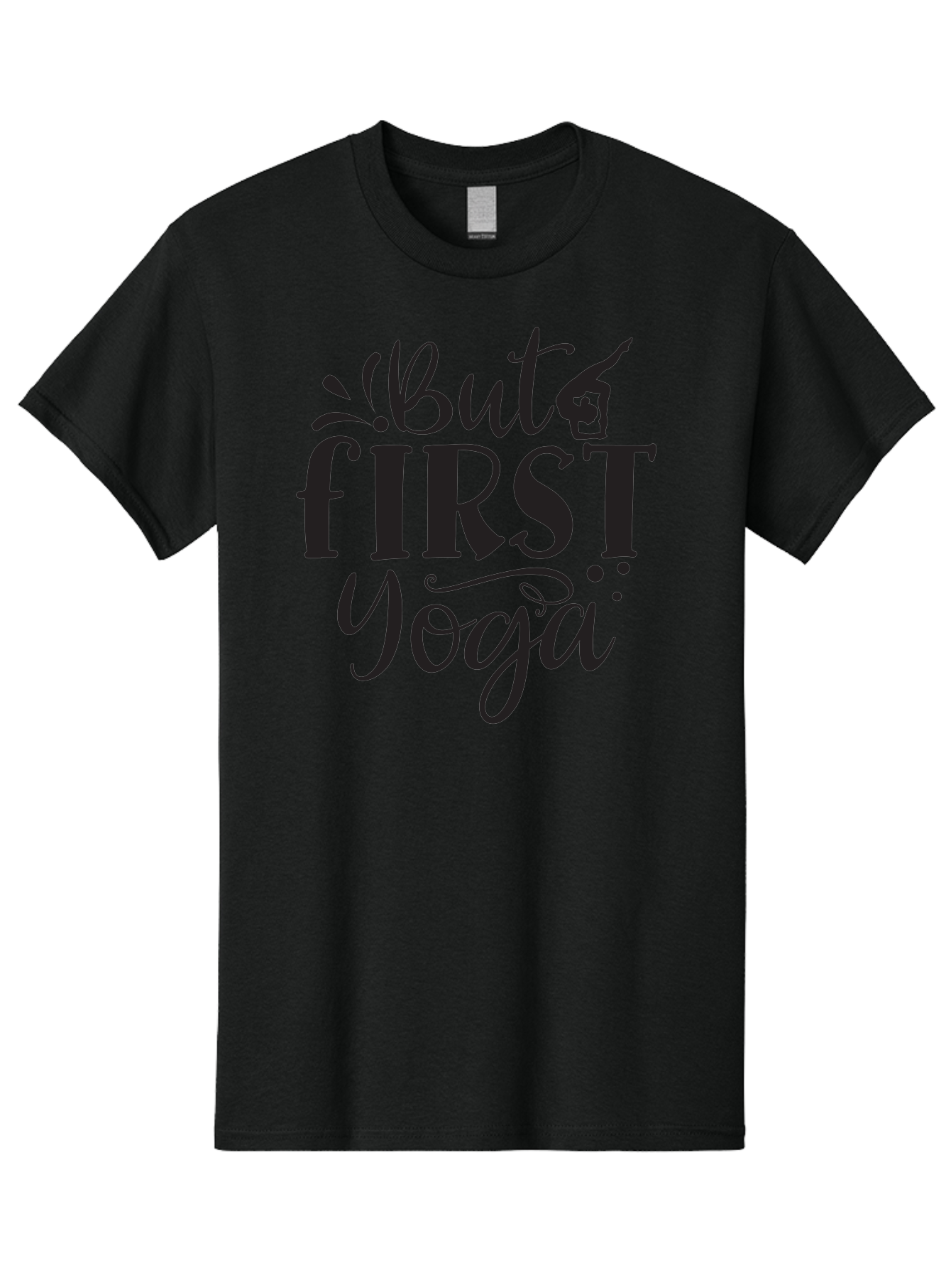 But-First-Yoga Men'S Graphic Tee, 100% Cotton, Comfortable Casual Summer Wear, Machine Washable, Yoga Inspiration, Mindfulness, Wellness Quotes, Motivational Phrases, Yoga Love, Fitness Motivation, Healthy Lifestyle Aad368