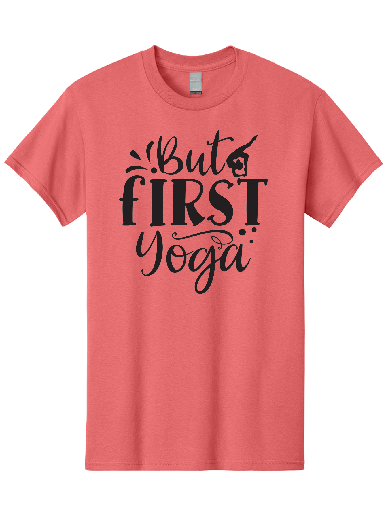 But-First-Yoga Men'S Graphic Tee, 100% Cotton, Comfortable Casual Summer Wear, Machine Washable, Yoga Inspiration, Mindfulness, Wellness Quotes, Motivational Phrases, Yoga Love, Fitness Motivation, Healthy Lifestyle Aad368