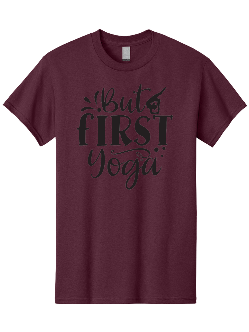 But-First-Yoga Men'S Graphic Tee, 100% Cotton, Comfortable Casual Summer Wear, Machine Washable, Yoga Inspiration, Mindfulness, Wellness Quotes, Motivational Phrases, Yoga Love, Fitness Motivation, Healthy Lifestyle Aad368