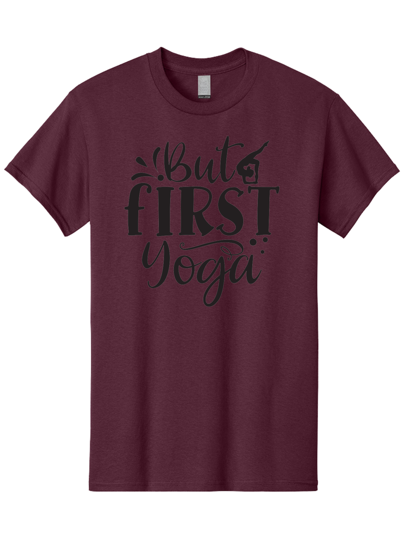 But-First-Yoga Men'S Graphic Tee, 100% Cotton, Comfortable Casual Summer Wear, Machine Washable, Yoga Inspiration, Mindfulness, Wellness Quotes, Motivational Phrases, Yoga Love, Fitness Motivation, Healthy Lifestyle Aad368