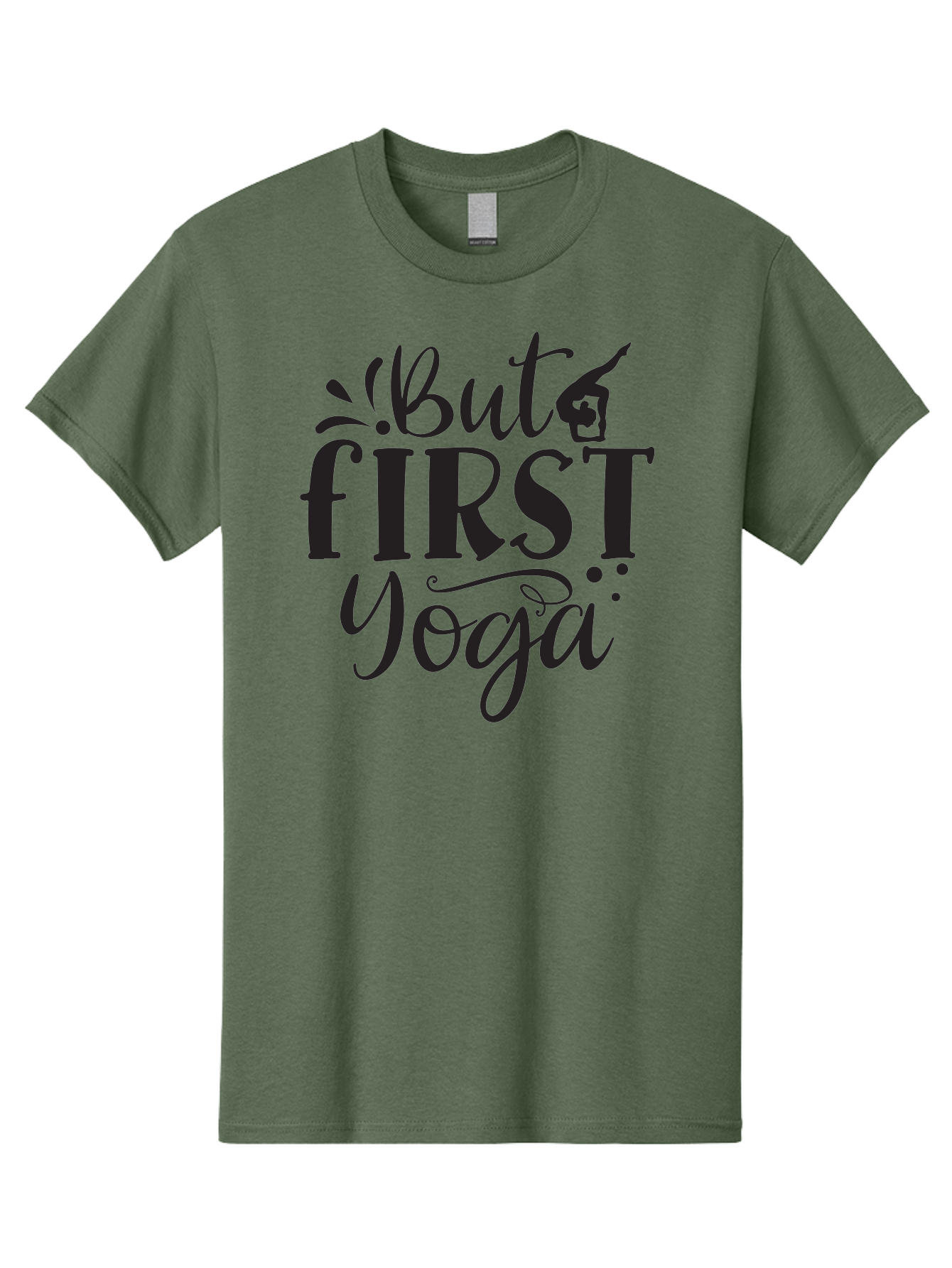 But-First-Yoga Men'S Graphic Tee, 100% Cotton, Comfortable Casual Summer Wear, Machine Washable, Yoga Inspiration, Mindfulness, Wellness Quotes, Motivational Phrases, Yoga Love, Fitness Motivation, Healthy Lifestyle Aad368