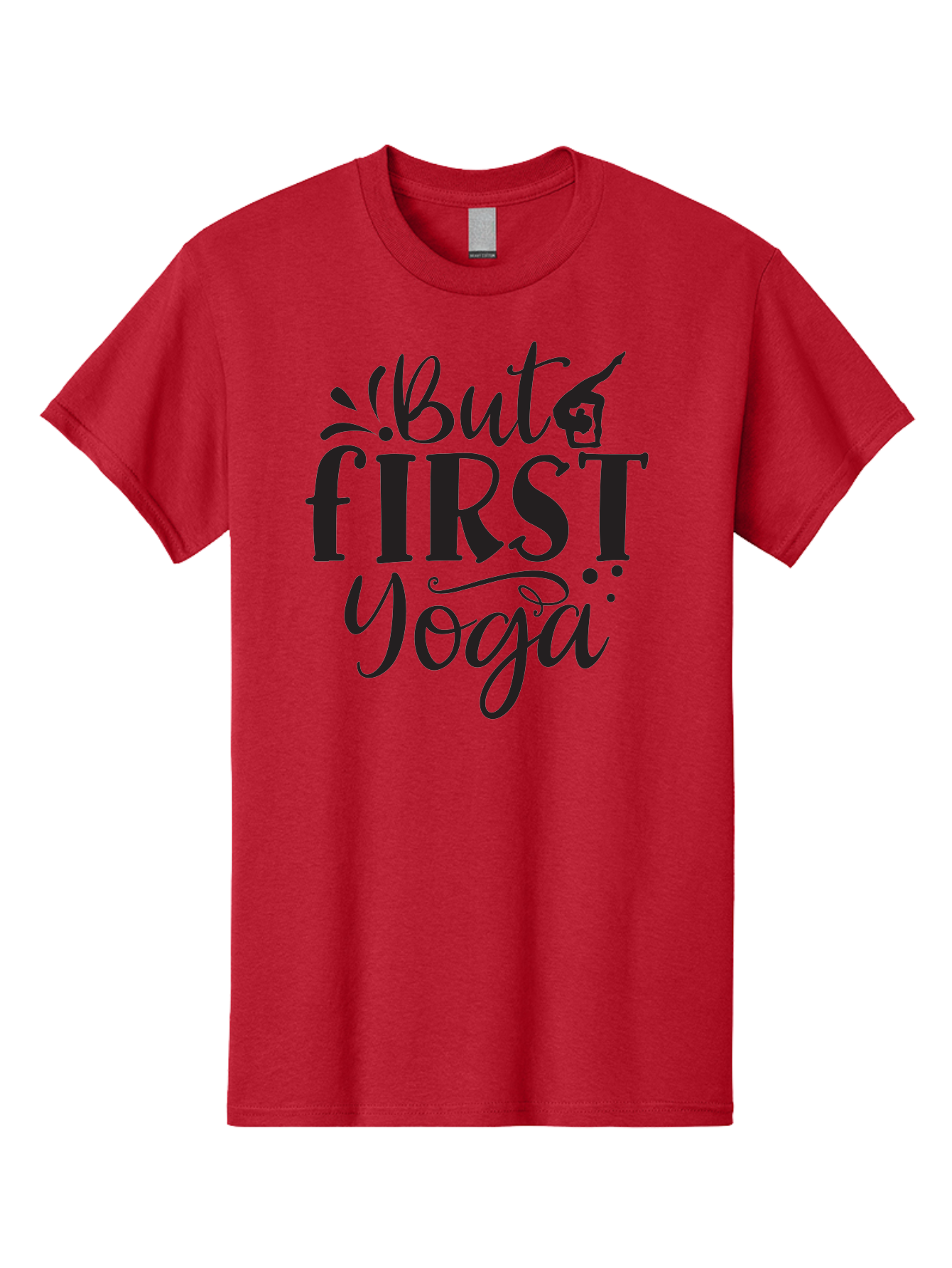 But-First-Yoga Men'S Graphic Tee, 100% Cotton, Comfortable Casual Summer Wear, Machine Washable, Yoga Inspiration, Mindfulness, Wellness Quotes, Motivational Phrases, Yoga Love, Fitness Motivation, Healthy Lifestyle Aad368