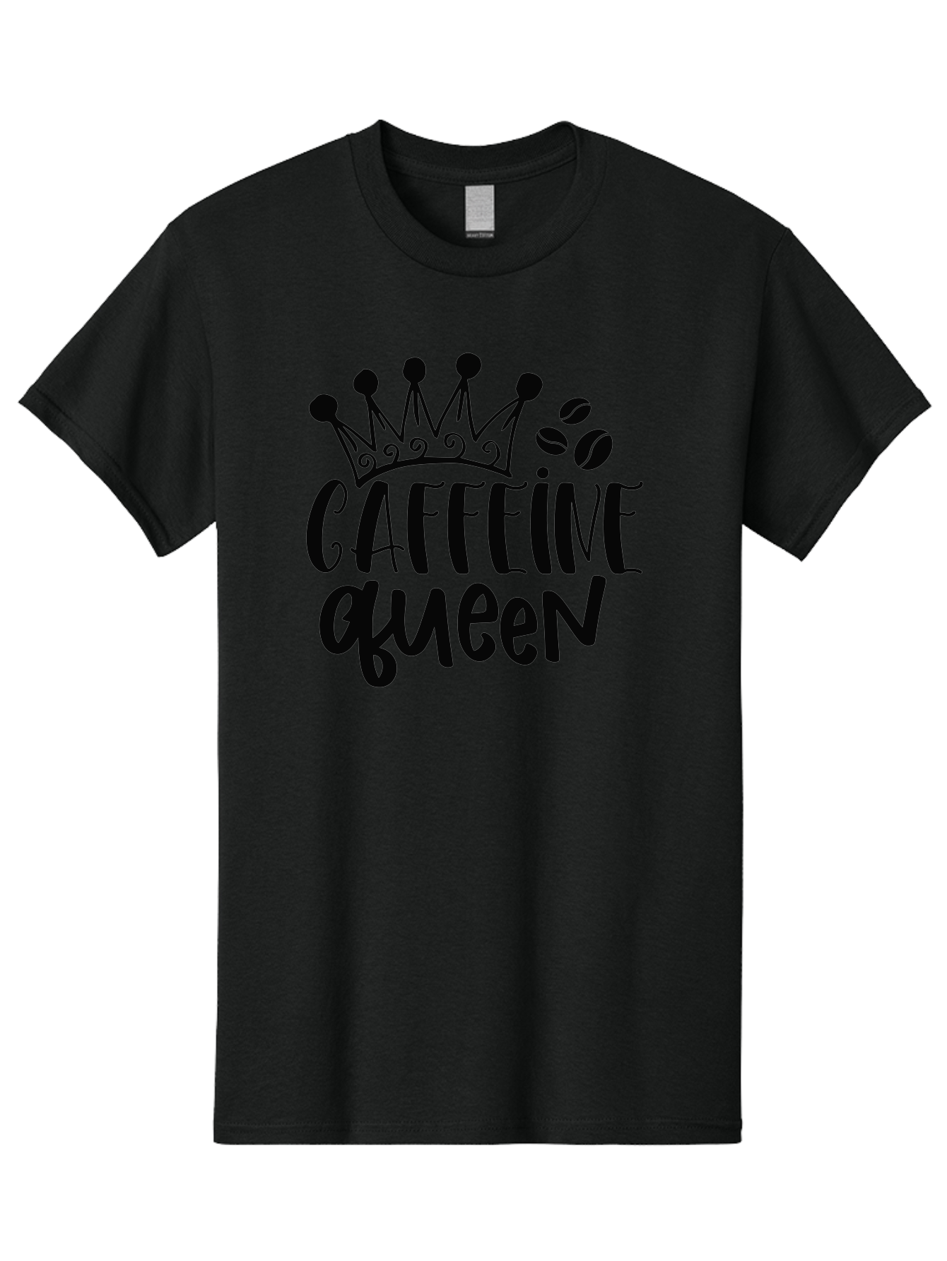 Caffeine-Queen Men'S Graphic Tee, 100% Cotton, Comfortable Casual Summer Wear, Machine Washable, Coffee Lover, Coffee Beans, Crown Icon, Royal Treatment, Coffee Culture, Caffeine Fix, Morning Motivation, Coffee Addiction, Coffee Obsession Aad369