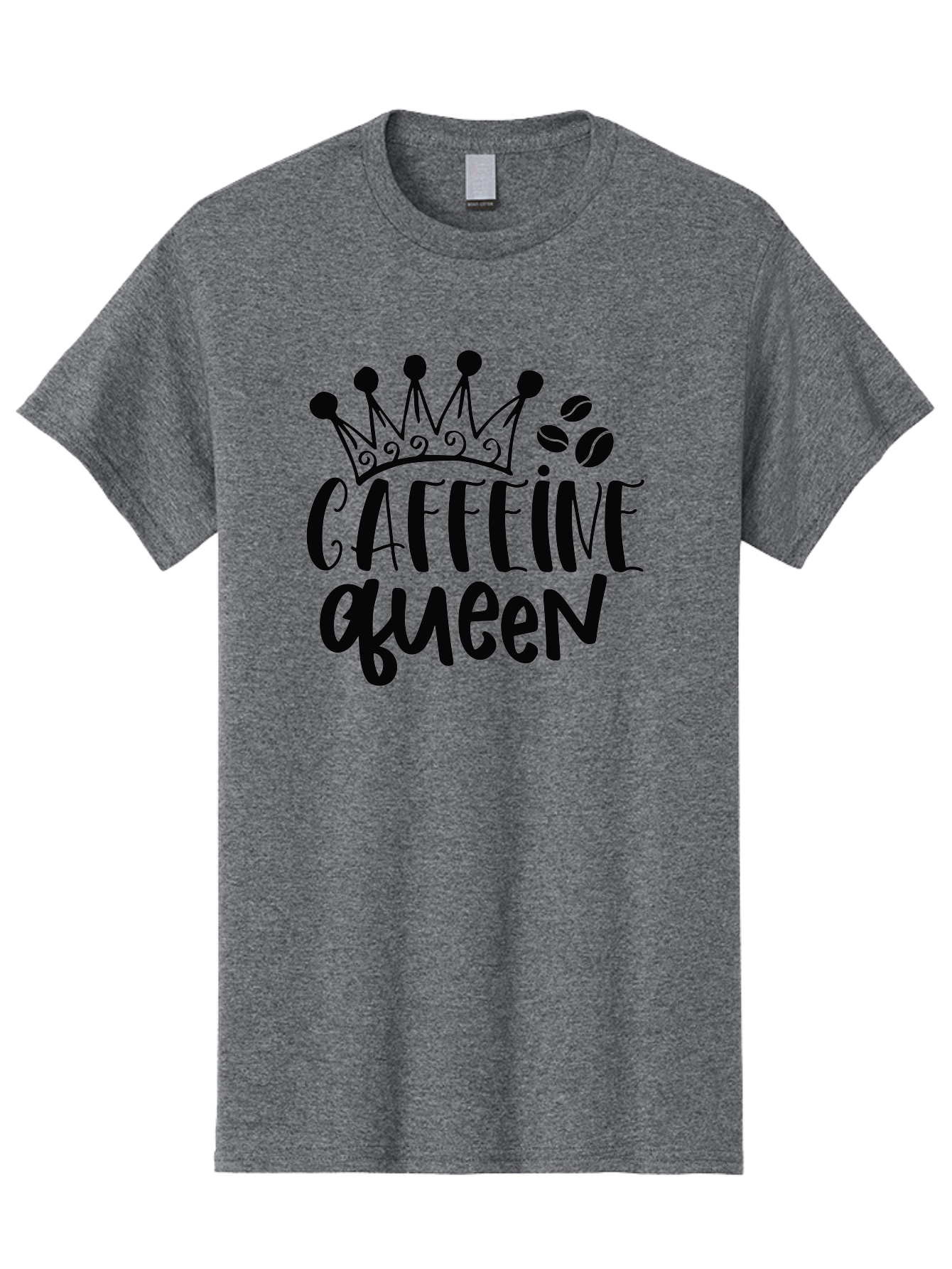 Caffeine-Queen Men'S Graphic Tee, 100% Cotton, Comfortable Casual Summer Wear, Machine Washable, Coffee Lover, Coffee Beans, Crown Icon, Royal Treatment, Coffee Culture, Caffeine Fix, Morning Motivation, Coffee Addiction, Coffee Obsession Aad369