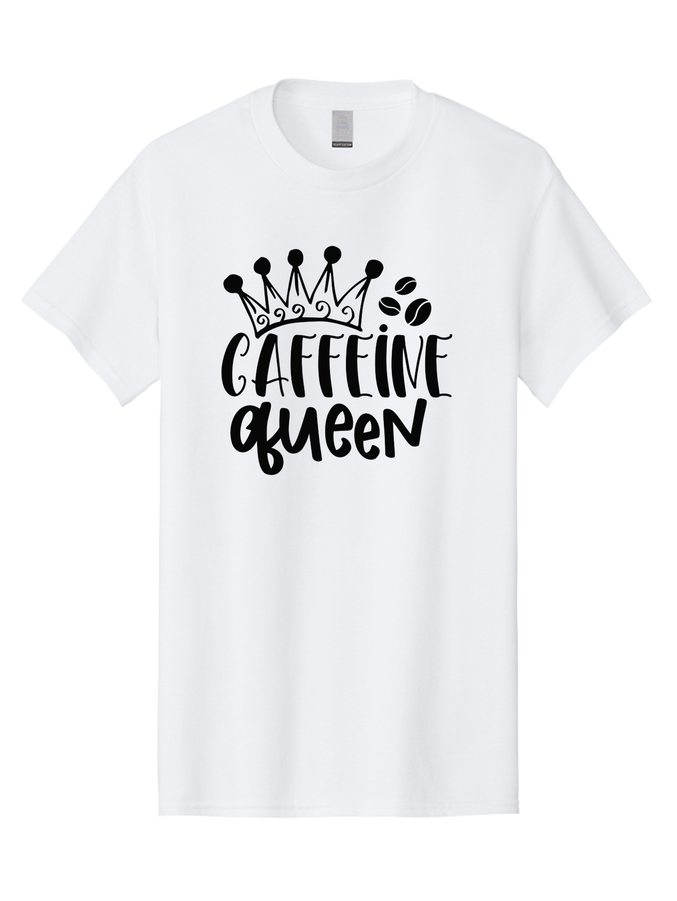 Caffeine-Queen Men'S Graphic Tee, 100% Cotton, Comfortable Casual Summer Wear, Machine Washable, Coffee Lover, Coffee Beans, Crown Icon, Royal Treatment, Coffee Culture, Caffeine Fix, Morning Motivation, Coffee Addiction, Coffee Obsession Aad369