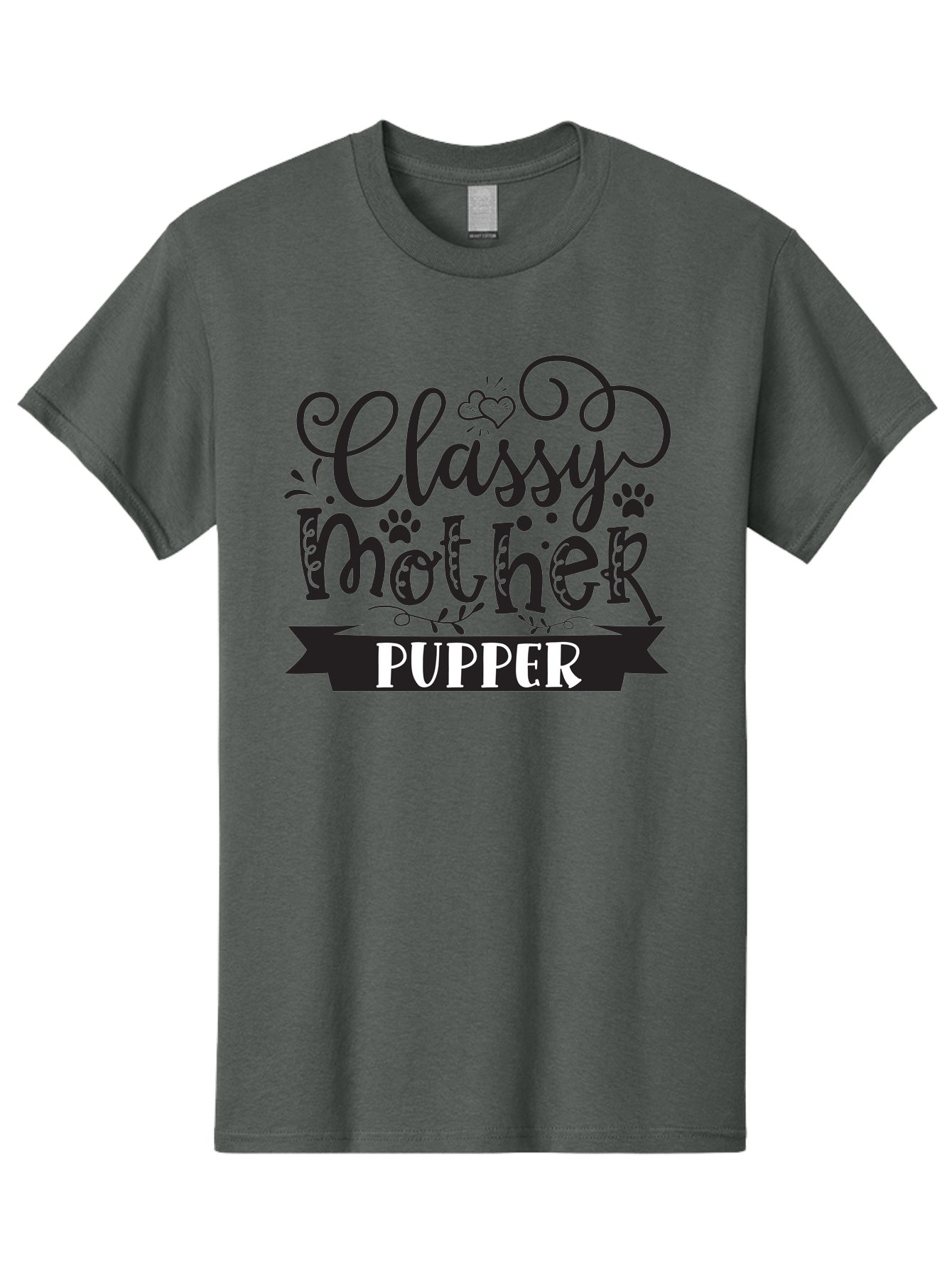 Classy-Mother-Pupper Men'S Graphic Tee, 100% Cotton, Comfortable Casual Summer Wear, Machine Washable, Classy Mother Pupper, Dog Mom, Dog Lover, Pet Parent, Funny Quote, Dog Humor, Mothers Day Gift Aad370