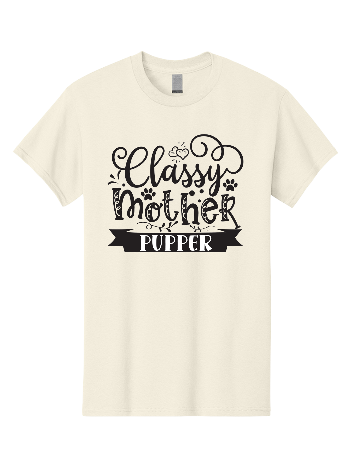 Classy-Mother-Pupper Men'S Graphic Tee, 100% Cotton, Comfortable Casual Summer Wear, Machine Washable, Classy Mother Pupper, Dog Mom, Dog Lover, Pet Parent, Funny Quote, Dog Humor, Mothers Day Gift Aad370