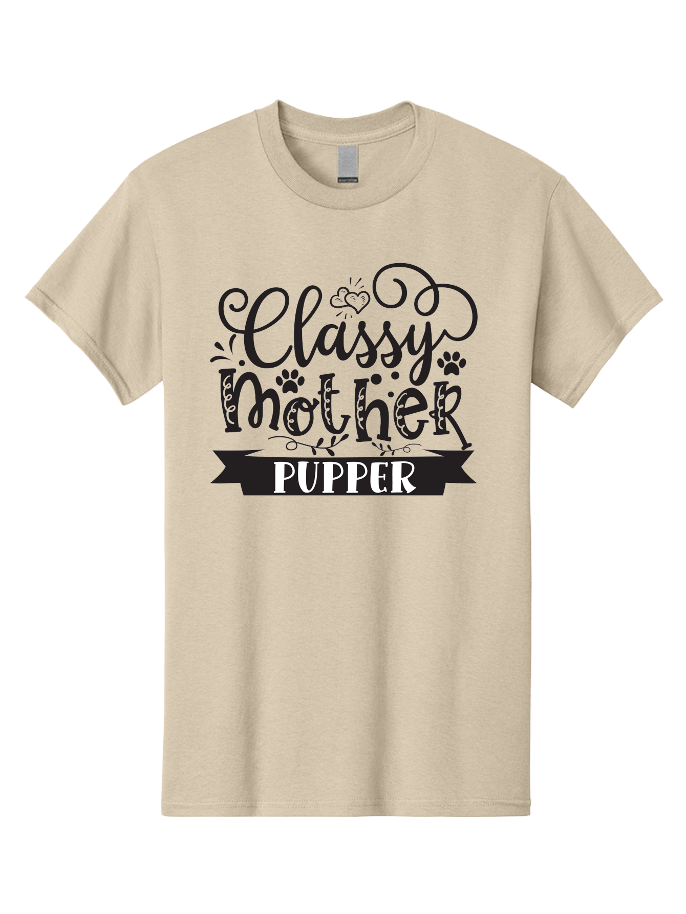 Classy-Mother-Pupper Men'S Graphic Tee, 100% Cotton, Comfortable Casual Summer Wear, Machine Washable, Classy Mother Pupper, Dog Mom, Dog Lover, Pet Parent, Funny Quote, Dog Humor, Mothers Day Gift Aad370