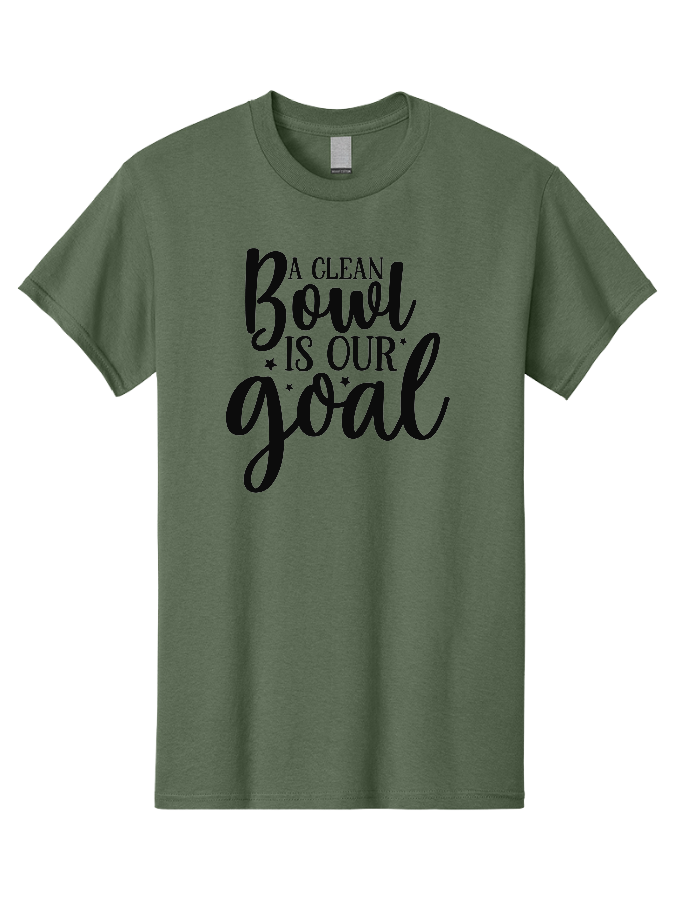 Clean-Bowl-Is-Our-Goal Men'S Graphic Tee, 100% Cotton, Comfortable Casual Summer Wear, Machine Washable, Motivational Quote, Food Slogan, Clean Bowl Goal, Dining Phrase, Restaurant Inspiration, Eating Encouragement, Meal Motivation Aad371
