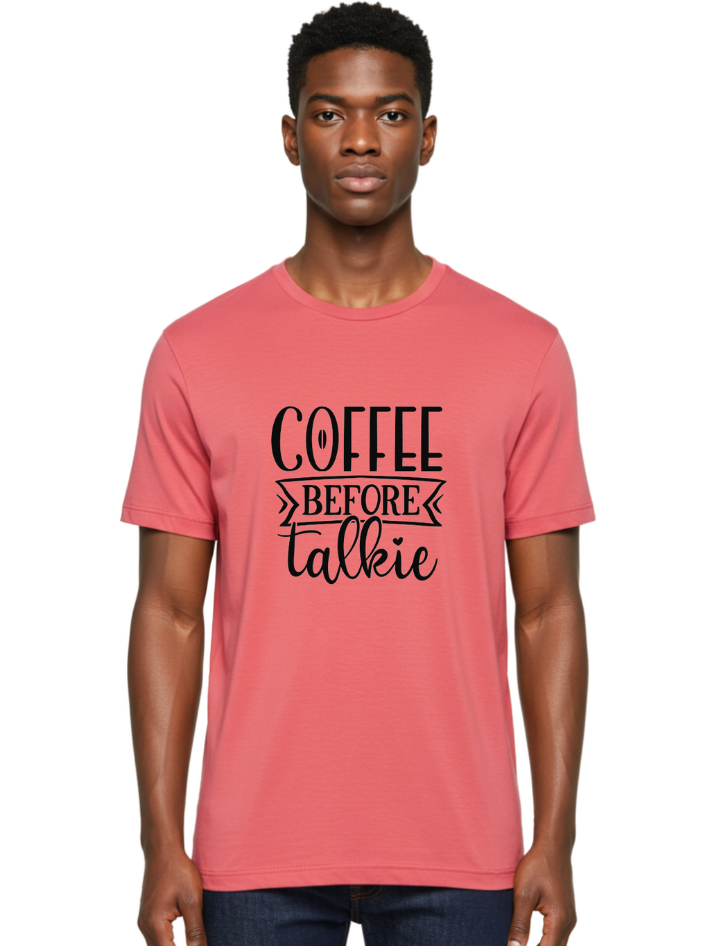 Coffee-Before-Talkie Men'S Graphic Tee, 100% Cotton, Comfortable Casual Summer Wear, Machine Washable, Coffee Lover, Morning Motivation, Funny Quote, Coffee Quote, Caffeine Fix, Humorous Design, Talkie, Coffee Before Talkie, Coffee Humor Aad373