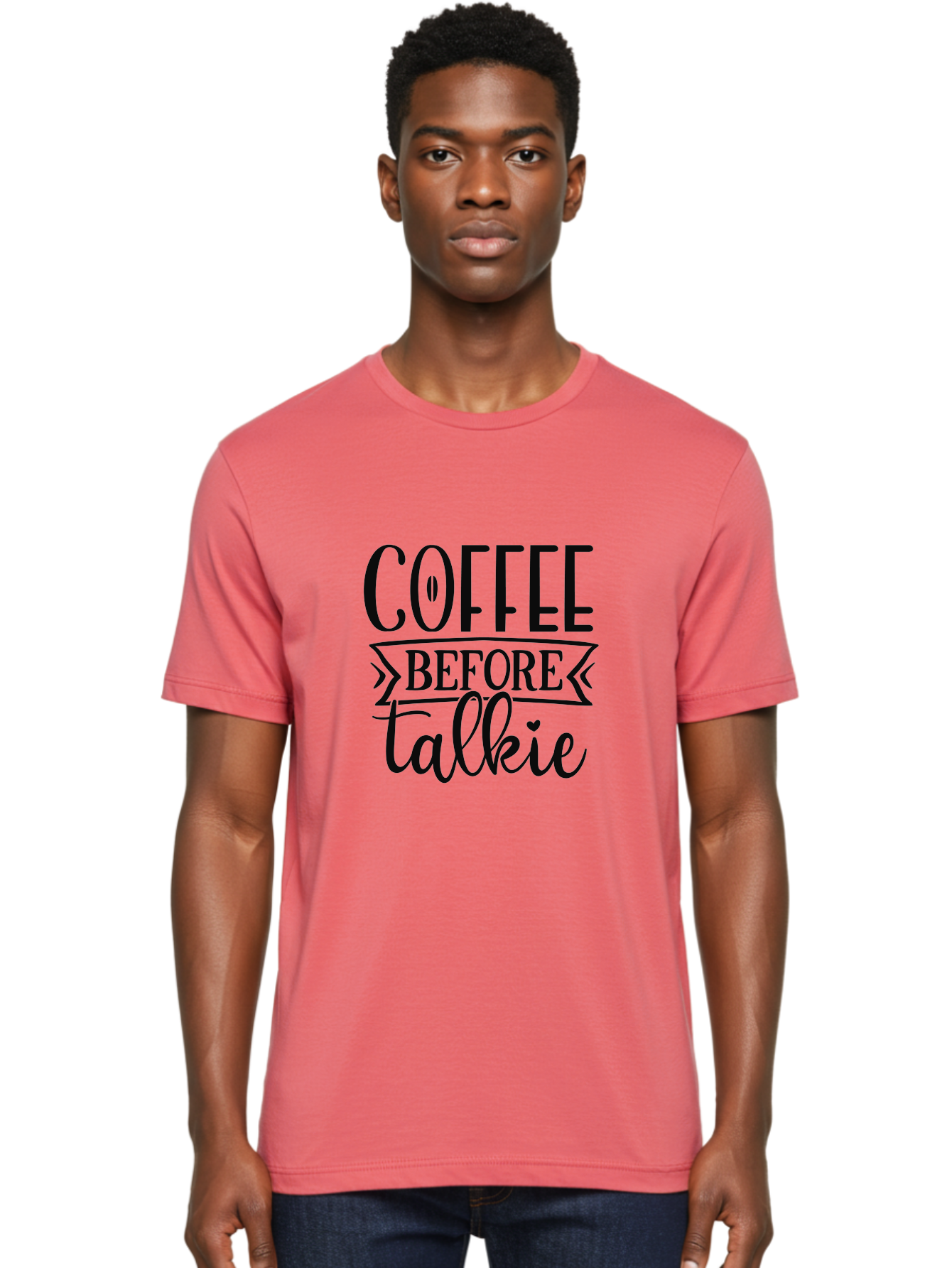 Coffee-Before-Talkie Men'S Graphic Tee, 100% Cotton, Comfortable Casual Summer Wear, Machine Washable, Coffee Lover, Morning Motivation, Funny Quote, Coffee Quote, Caffeine Fix, Humorous Design, Talkie, Coffee Before Talkie, Coffee Humor Aad373