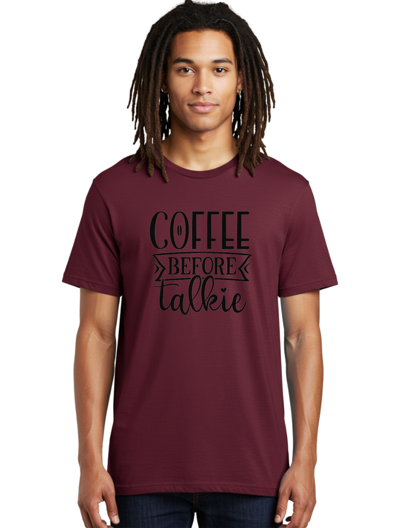 Coffee-Before-Talkie Men'S Graphic Tee, 100% Cotton, Comfortable Casual Summer Wear, Machine Washable, Coffee Lover, Morning Motivation, Funny Quote, Coffee Quote, Caffeine Fix, Humorous Design, Talkie, Coffee Before Talkie, Coffee Humor Aad373