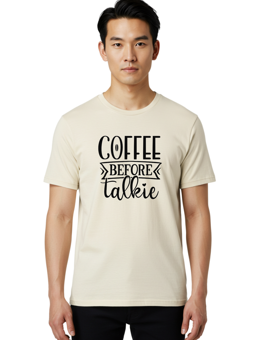 Coffee-Before-Talkie Men'S Graphic Tee, 100% Cotton, Comfortable Casual Summer Wear, Machine Washable, Coffee Lover, Morning Motivation, Funny Quote, Coffee Quote, Caffeine Fix, Humorous Design, Talkie, Coffee Before Talkie, Coffee Humor Aad373