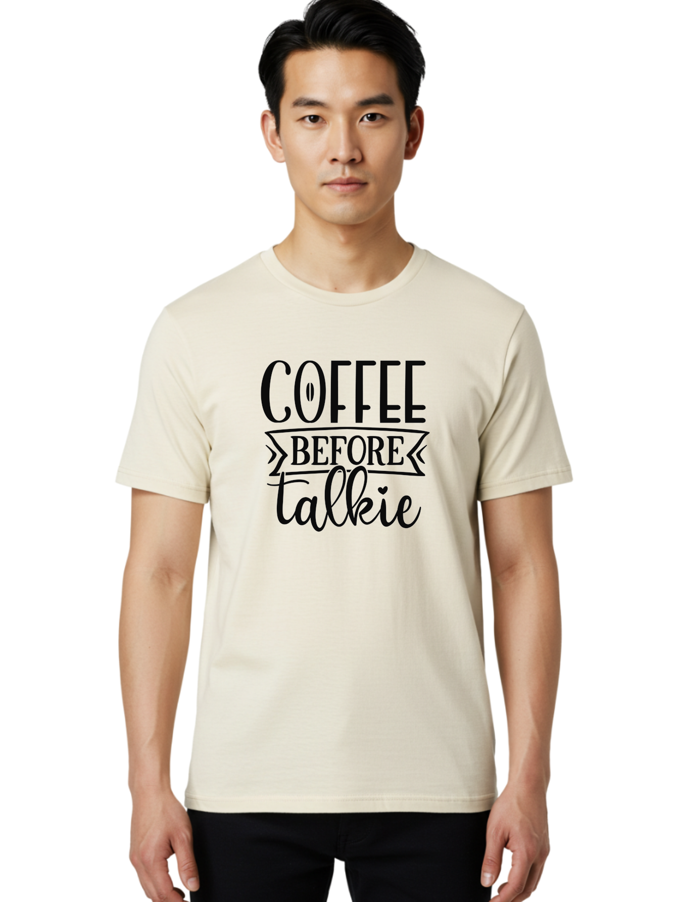 Coffee-Before-Talkie Men'S Graphic Tee, 100% Cotton, Comfortable Casual Summer Wear, Machine Washable, Coffee Lover, Morning Motivation, Funny Quote, Coffee Quote, Caffeine Fix, Humorous Design, Talkie, Coffee Before Talkie, Coffee Humor Aad373