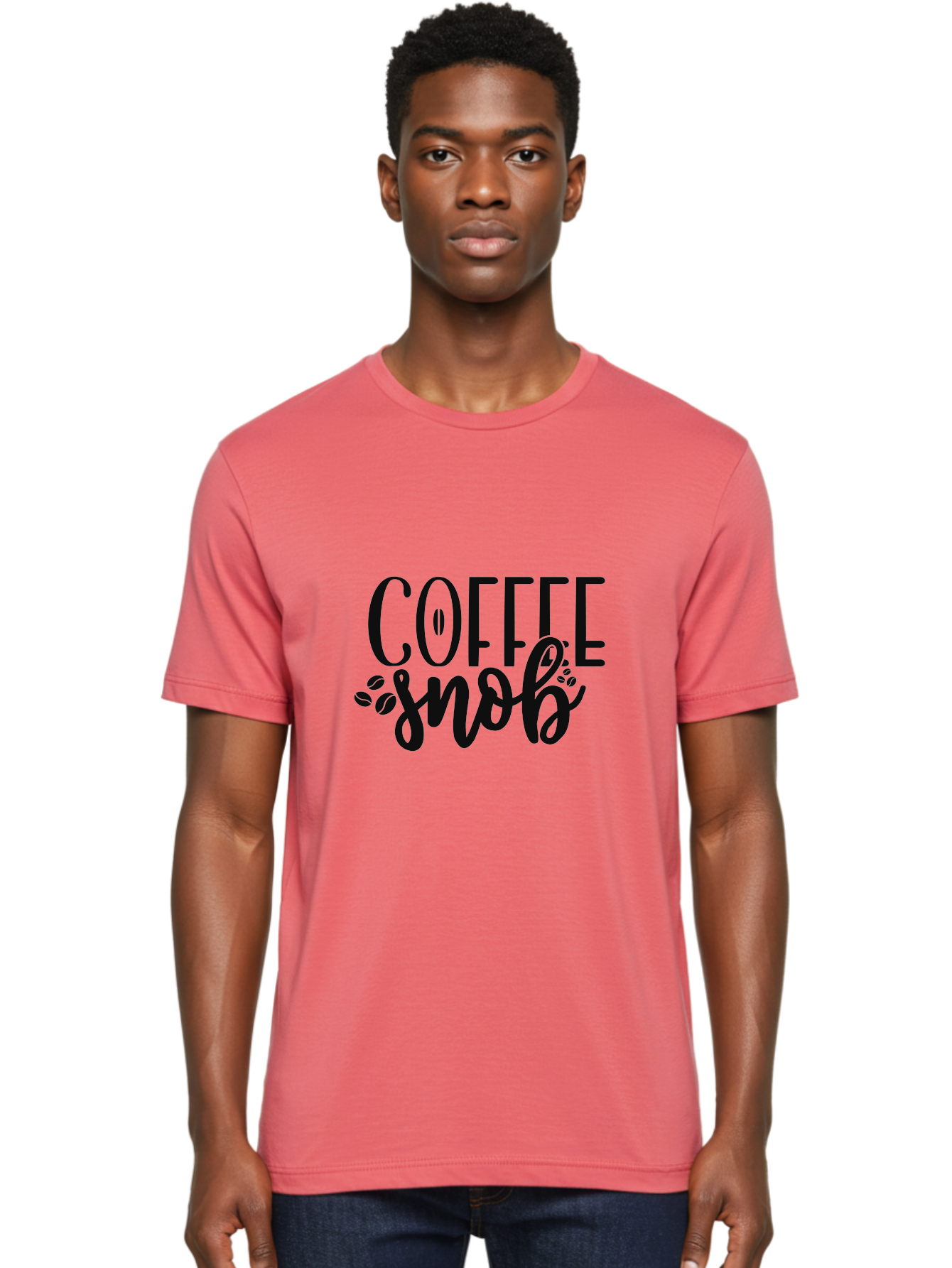 Coffee-Snob Men'S Graphic Tee, 100% Cotton, Comfortable Casual Summer Wear, Machine Washable, Coffee Snob, Coffee Lover, Coffee Culture, Coffee Beans, Specialty Coffee, Coffee Connoisseur, Coffee Humor Aad375