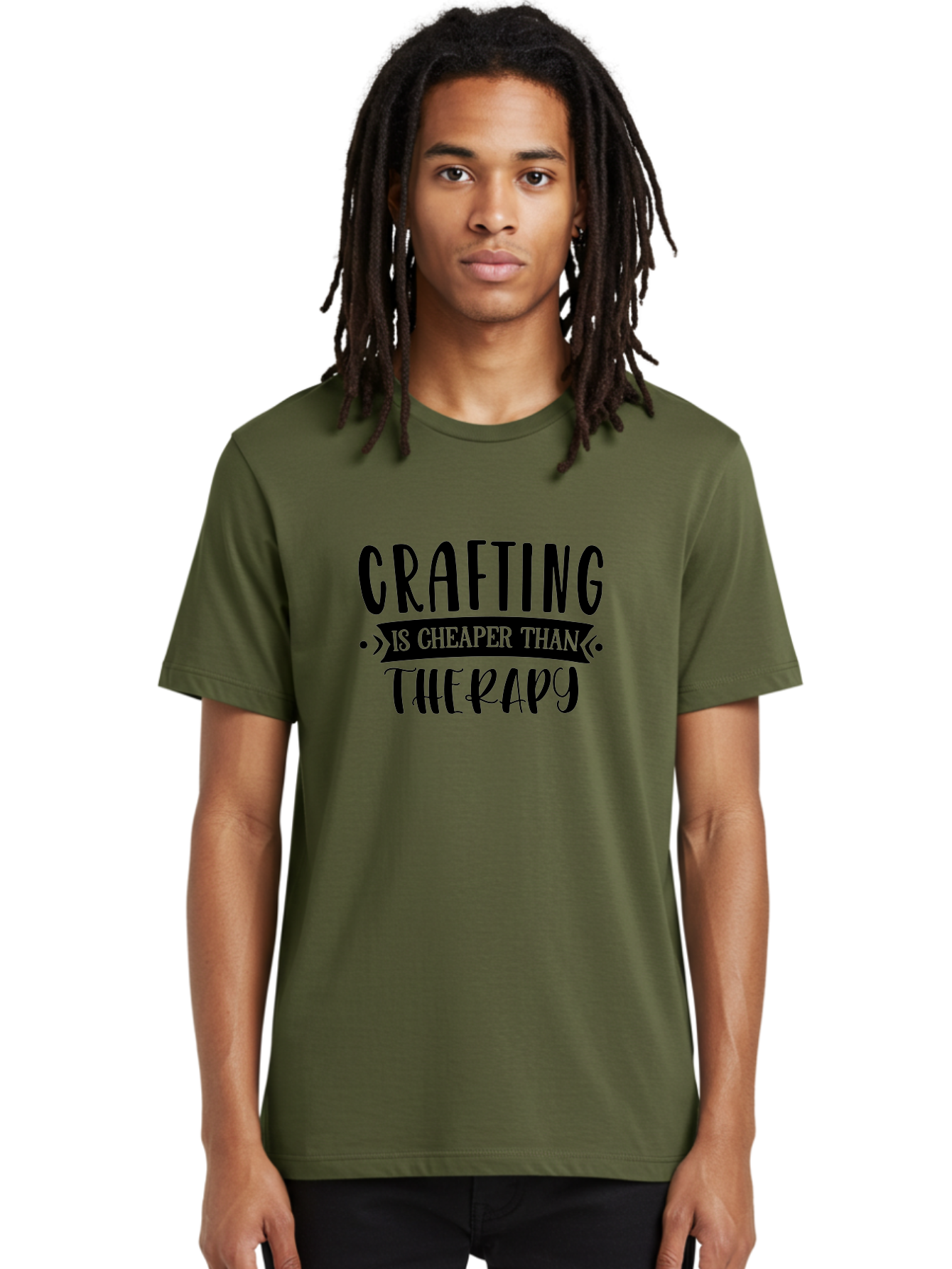 Crafting-Is-Cheaper-Than-Therapy Men'S Graphic Tee, 100% Cotton, Comfortable Casual Summer Wear, Machine Washable, Crafting Quotes, Therapy Alternatives, Creative Hobbies, Diy Inspiration, Handmade Crafts, Mental Health, Crafting Community, Aad376
