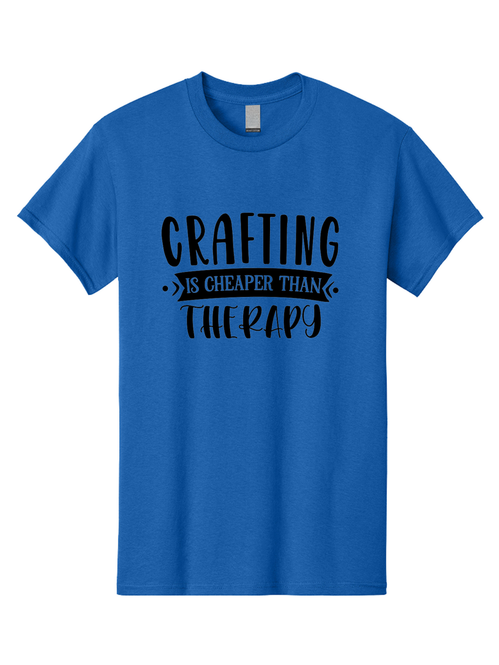 Crafting-Is-Cheaper-Than-Therapy Men'S Graphic Tee, 100% Cotton, Comfortable Casual Summer Wear, Machine Washable, Crafting Quotes, Therapy Alternatives, Creative Hobbies, Diy Inspiration, Handmade Crafts, Mental Health, Crafting Community, Aad376