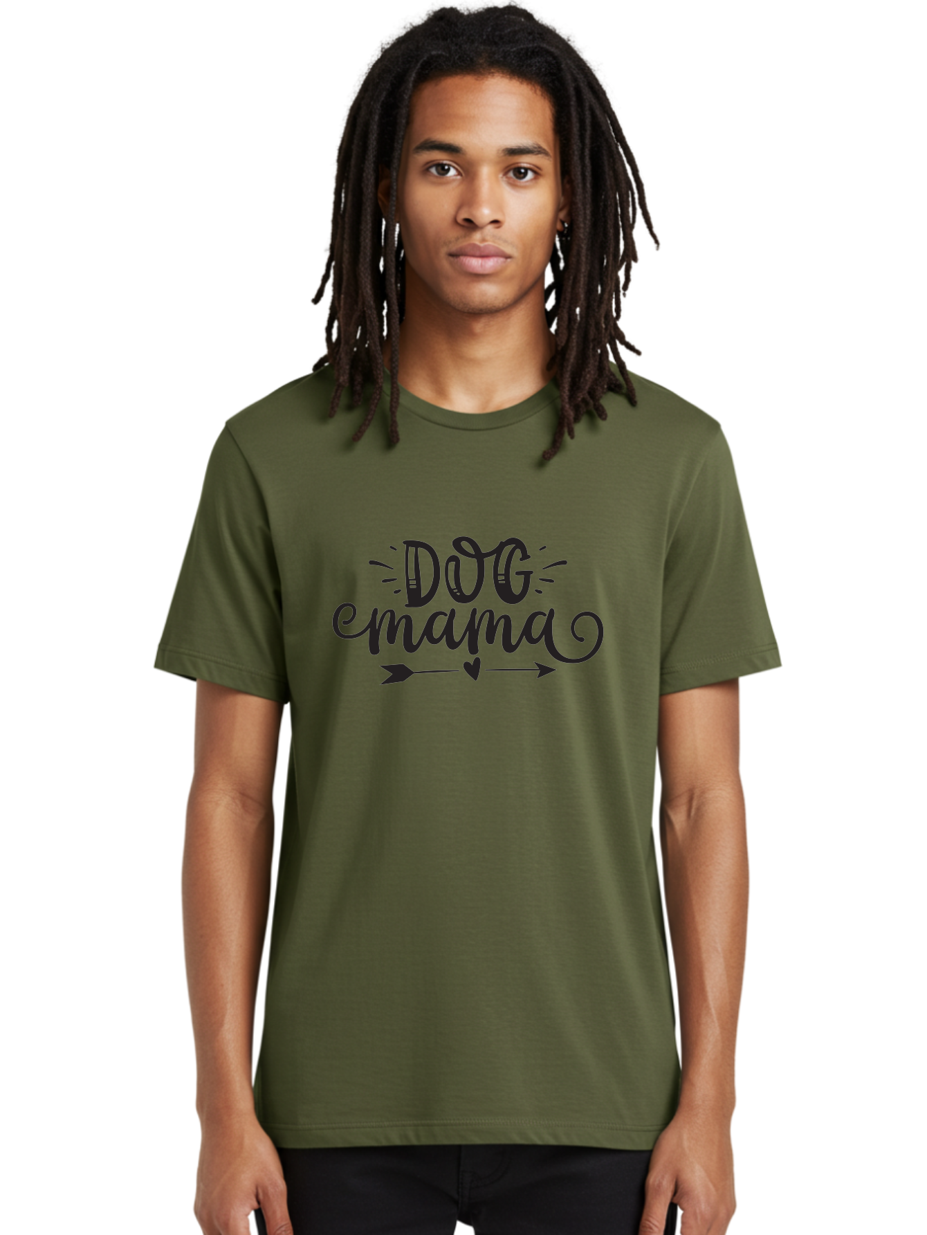 Dog-Mama Men'S Graphic Tee, 100% Cotton, Comfortable Casual Summer Wear, Machine Washable, Dog Mama, Dog Mom, Dog Lover, Pet Parent, Dog Owner, Dog Enthusiast, Pet Love, Dog Gifts, Dog Apparel, Dog Accessories Aad385