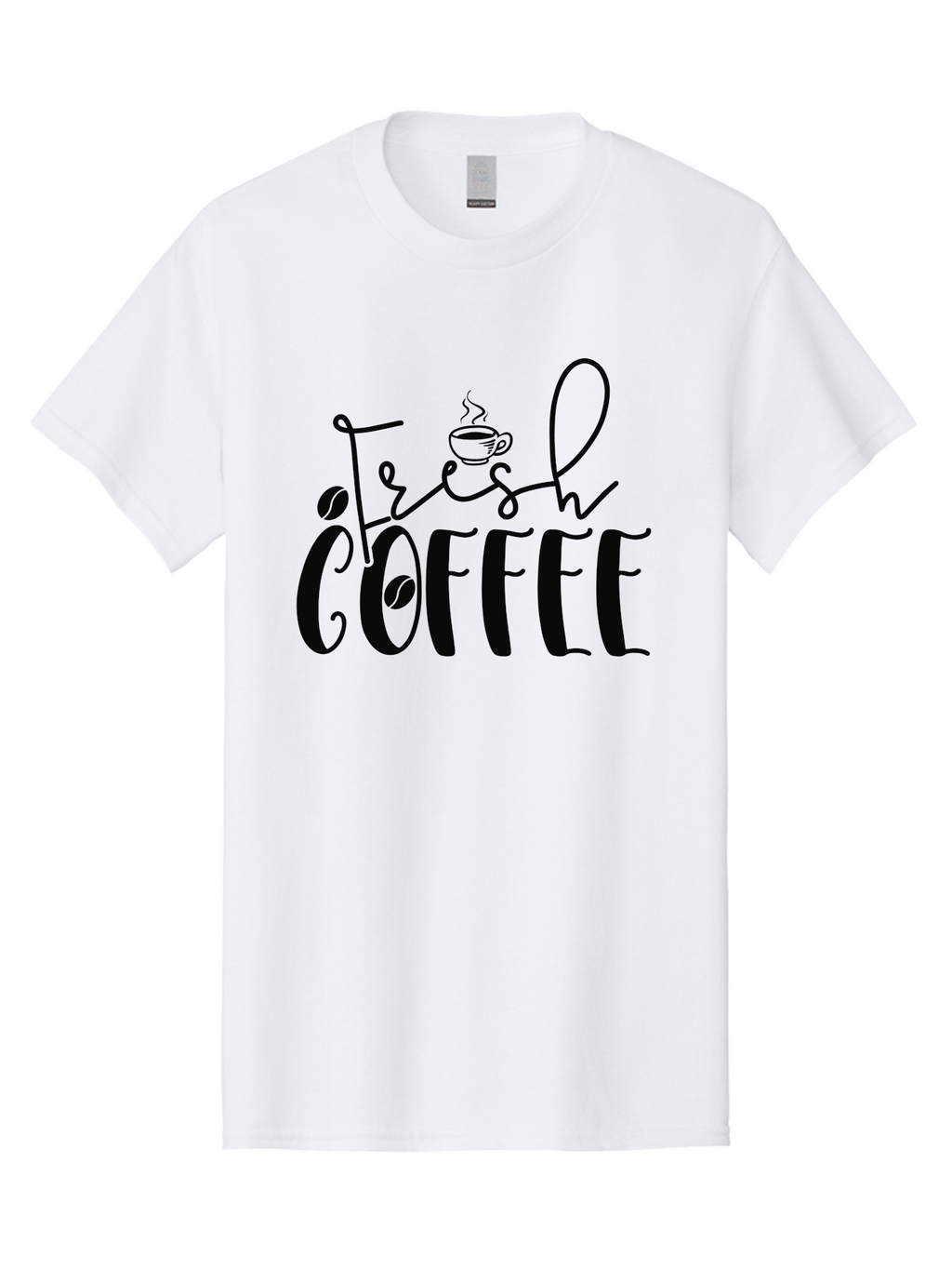 Fresh-Coffee Men'S Graphic Tee, 100% Cotton, Comfortable Casual Summer Wear, Machine Washable, Fresh Coffee, Coffee Beans, Steaming Hot Coffee, Morning Coffee, Coffee Lover, Coffee Shop Sign, Coffee Advertisement, Gourmet Coffee, Aad399