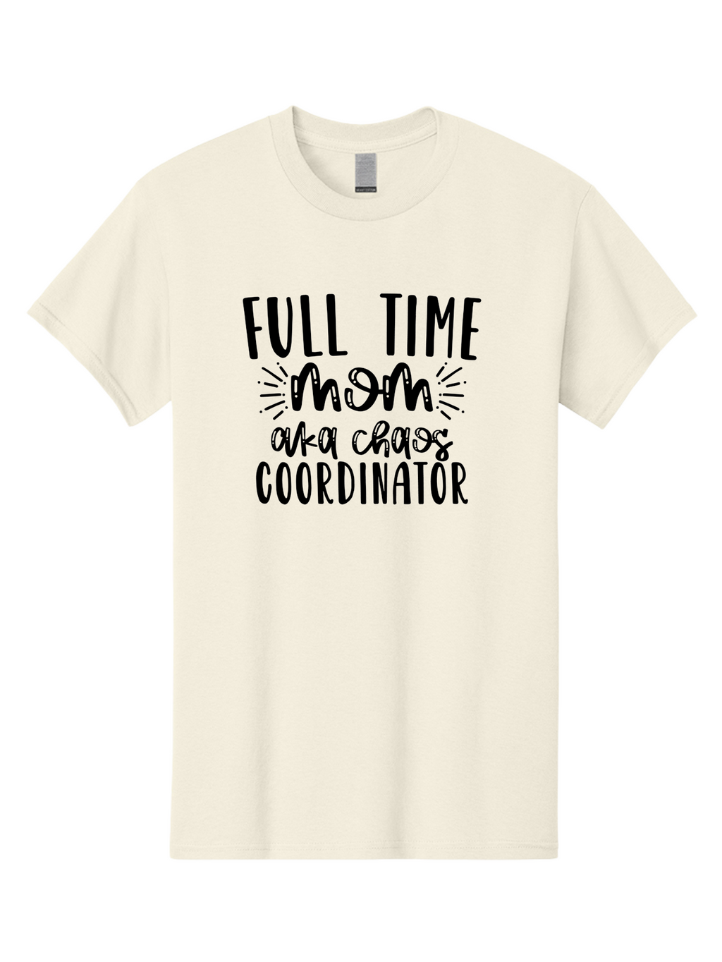 Full-Time-Mom-Aka-Chaos-Coordinator Men'S Graphic Tee, 100% Cotton, Comfortable Casual Summer Wear, Machine Washable, Funny Mom Quote, Motherhood Humor, Parenting Joke, Full-Time Mom, Chaos Coordinator, Mom Life, Parenting Memes, Funny Sayings Aad401