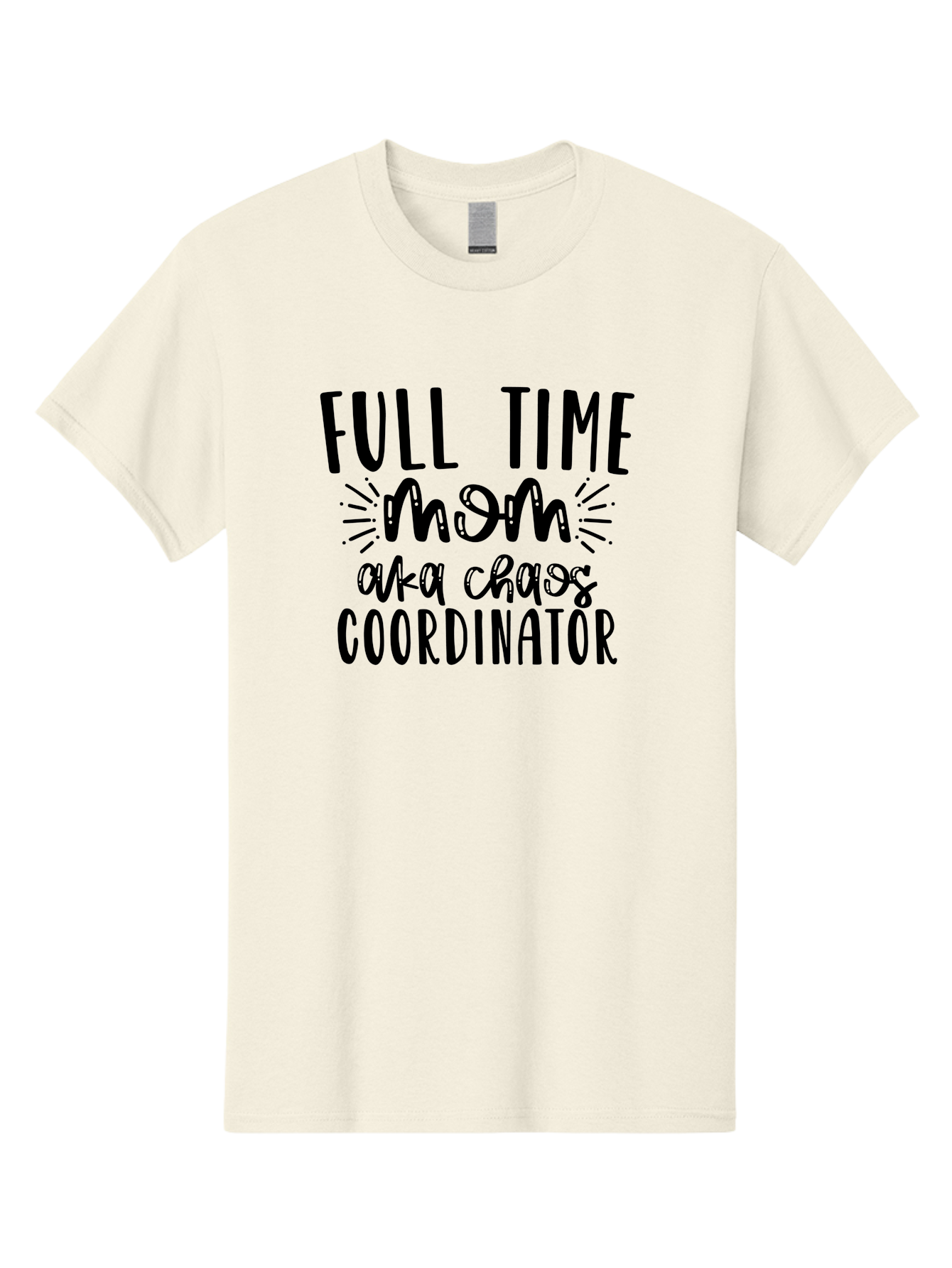 Full-Time-Mom-Aka-Chaos-Coordinator Men'S Graphic Tee, 100% Cotton, Comfortable Casual Summer Wear, Machine Washable, Funny Mom Quote, Motherhood Humor, Parenting Joke, Full-Time Mom, Chaos Coordinator, Mom Life, Parenting Memes, Funny Sayings Aad401