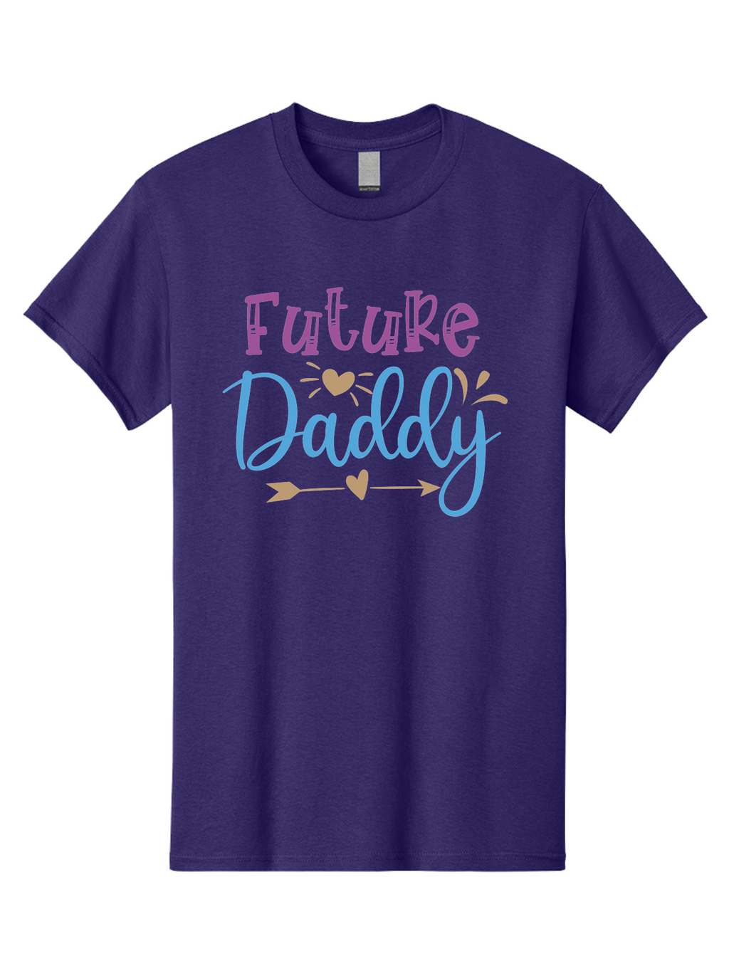 Future-Daddy Men'S Graphic Tee, 100% Cotton, Comfortable Casual Summer Wear, Machine Washable, Future Daddy, Daddy To Be, Baby On Board, Expecting Father, New Dad, Fatherhood, Baby Announcement, Heartwarming Design, Arrow And Heart Symbol, Aad402