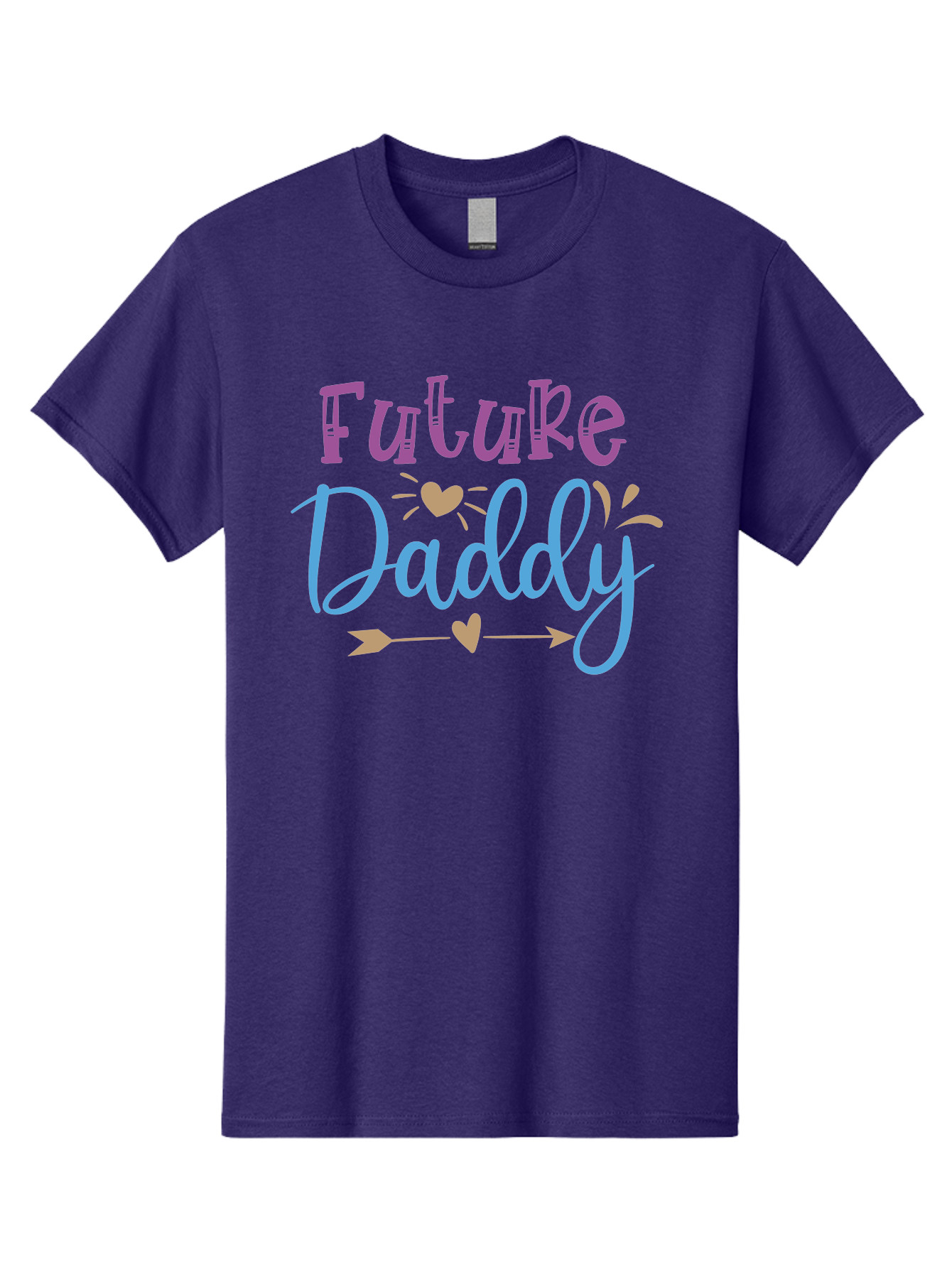 Future-Daddy Men'S Graphic Tee, 100% Cotton, Comfortable Casual Summer Wear, Machine Washable, Future Daddy, Daddy To Be, Baby On Board, Expecting Father, New Dad, Fatherhood, Baby Announcement, Heartwarming Design, Arrow And Heart Symbol, Aad402