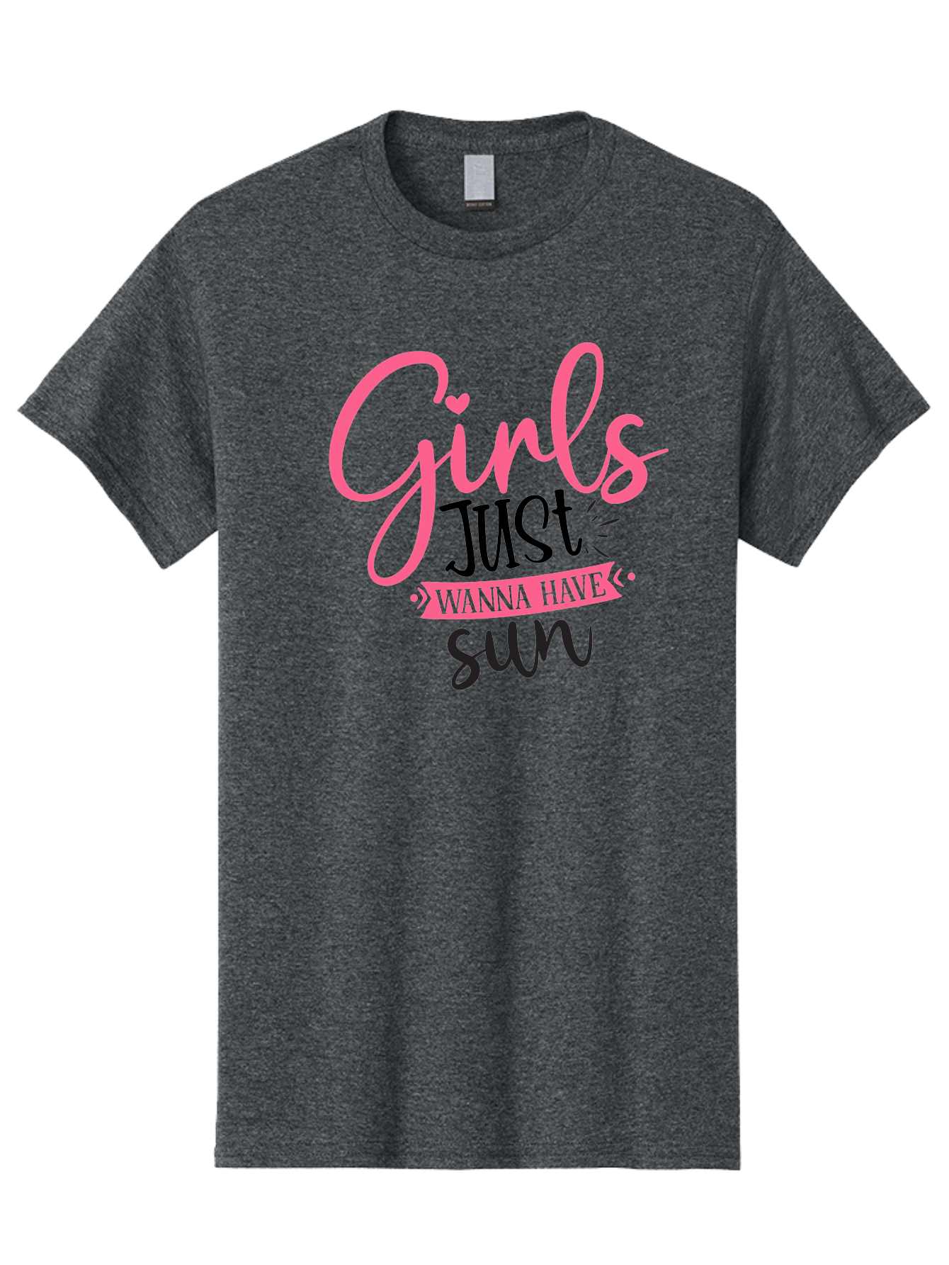 Girls-Just-Wanna-Have-Sun Men'S Graphic Tee, 100% Cotton, Comfortable Casual Summer Wear, Machine Washable, Summer Vibes, Sun Loving Girls, Girls Just Wanna Have Sun, Hand Lettering, Typography Art, Inspirational Quotes, Funny Sayings Aad405