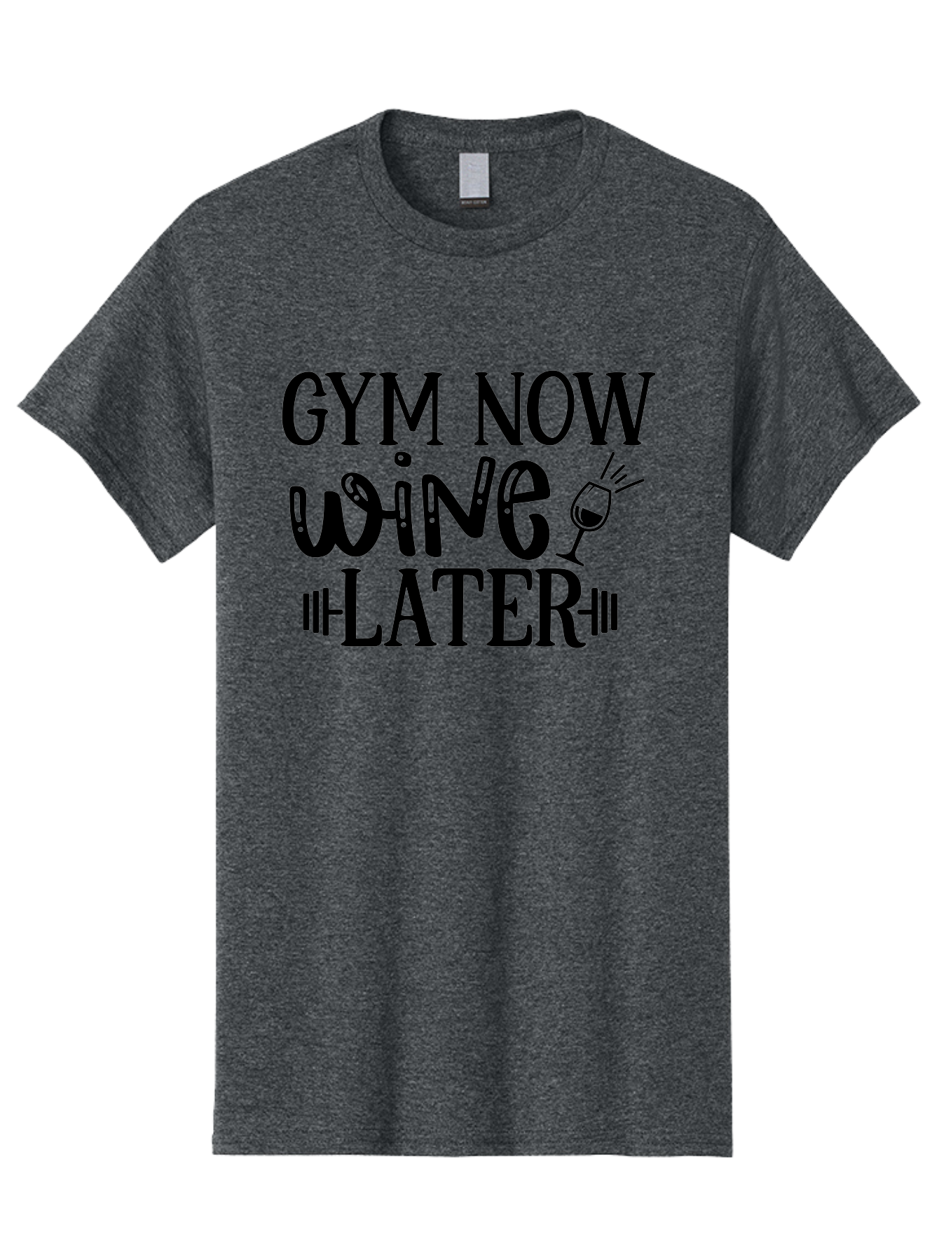 Gym-Now-Wine-Later Men'S Graphic Tee, 100% Cotton, Comfortable Casual Summer Wear, Machine Washable, Gym Motivation, Fitness Quote, Workout Inspiration, Wine Humor, Gym Now Wine Later, Fitness And Wine, Motivational Quote, Funny Gym Quote, Aad410