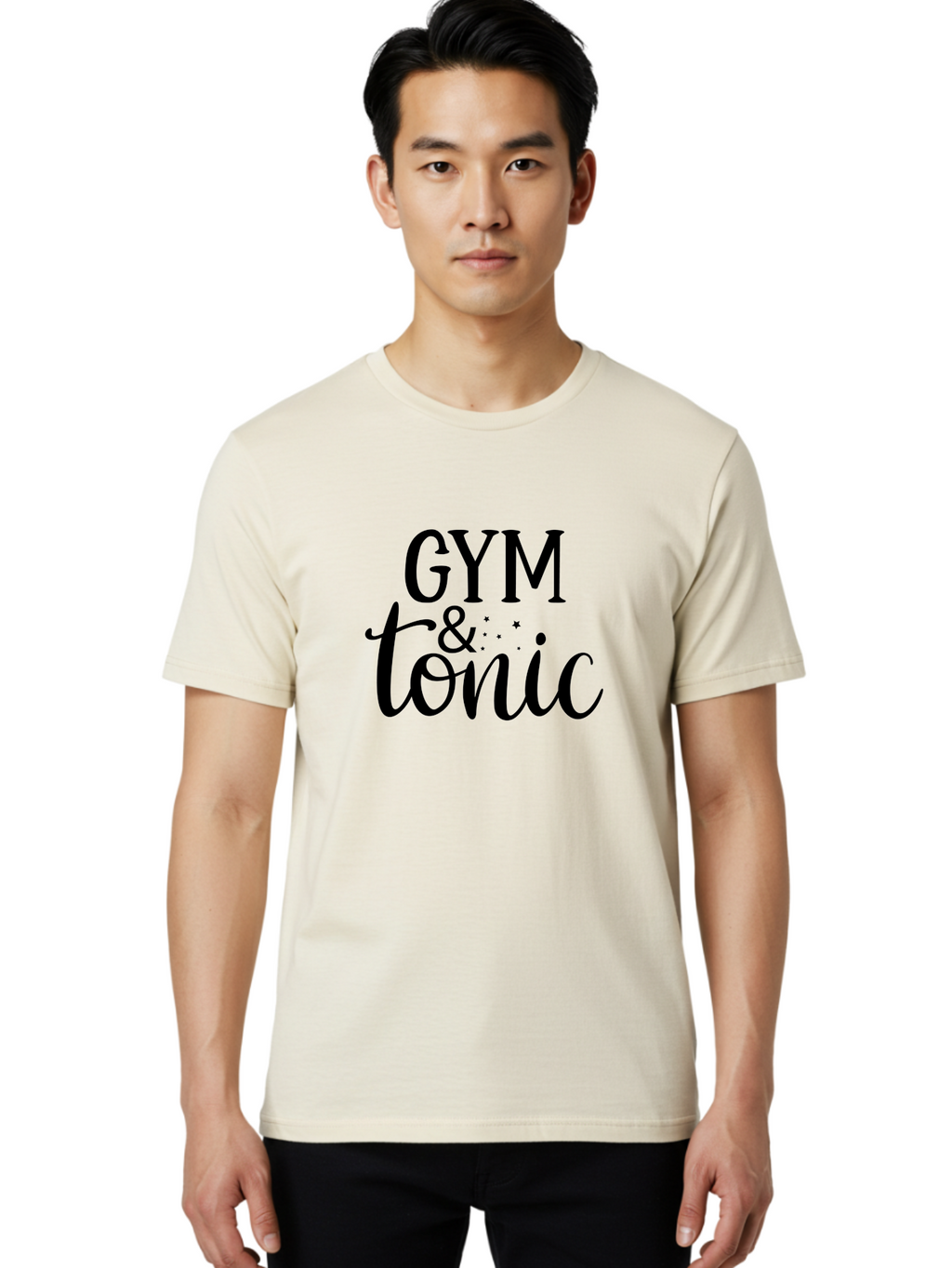 Gym-Tonic Men'S Graphic Tee, 100% Cotton, Comfortable Casual Summer Wear, Machine Washable, Gym And Tonic, Fitness Motivation, Workout Inspiration, Health And Wellness, Fitness Goals, Exercise Routine, Fitness Lifestyle Aad411