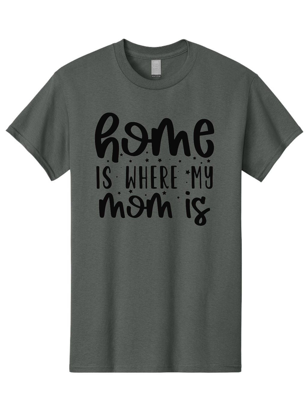 Home-Is-Where-My-Mom-Is Men'S Graphic Tee, 100% Cotton, Comfortable Casual Summer Wear, Machine Washable, Heartfelt Quote, Mother'S Love, Home Sweet Home, Family Bonding, Mother Child Relationship, Love Of Mother, Sentimental Phrase Aad414