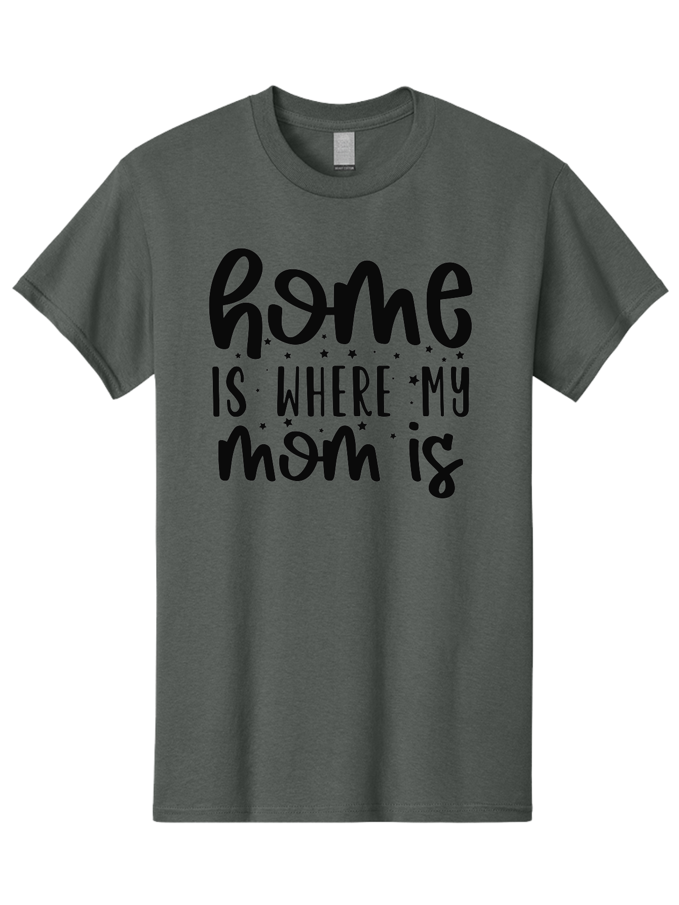 Home-Is-Where-My-Mom-Is Men'S Graphic Tee, 100% Cotton, Comfortable Casual Summer Wear, Machine Washable, Heartfelt Quote, Mother'S Love, Home Sweet Home, Family Bonding, Mother Child Relationship, Love Of Mother, Sentimental Phrase Aad414